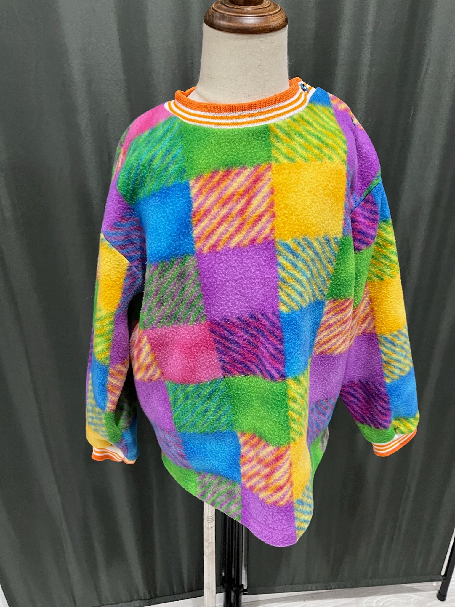 Girls Colorful Oversized Crewneck Sweater image 1