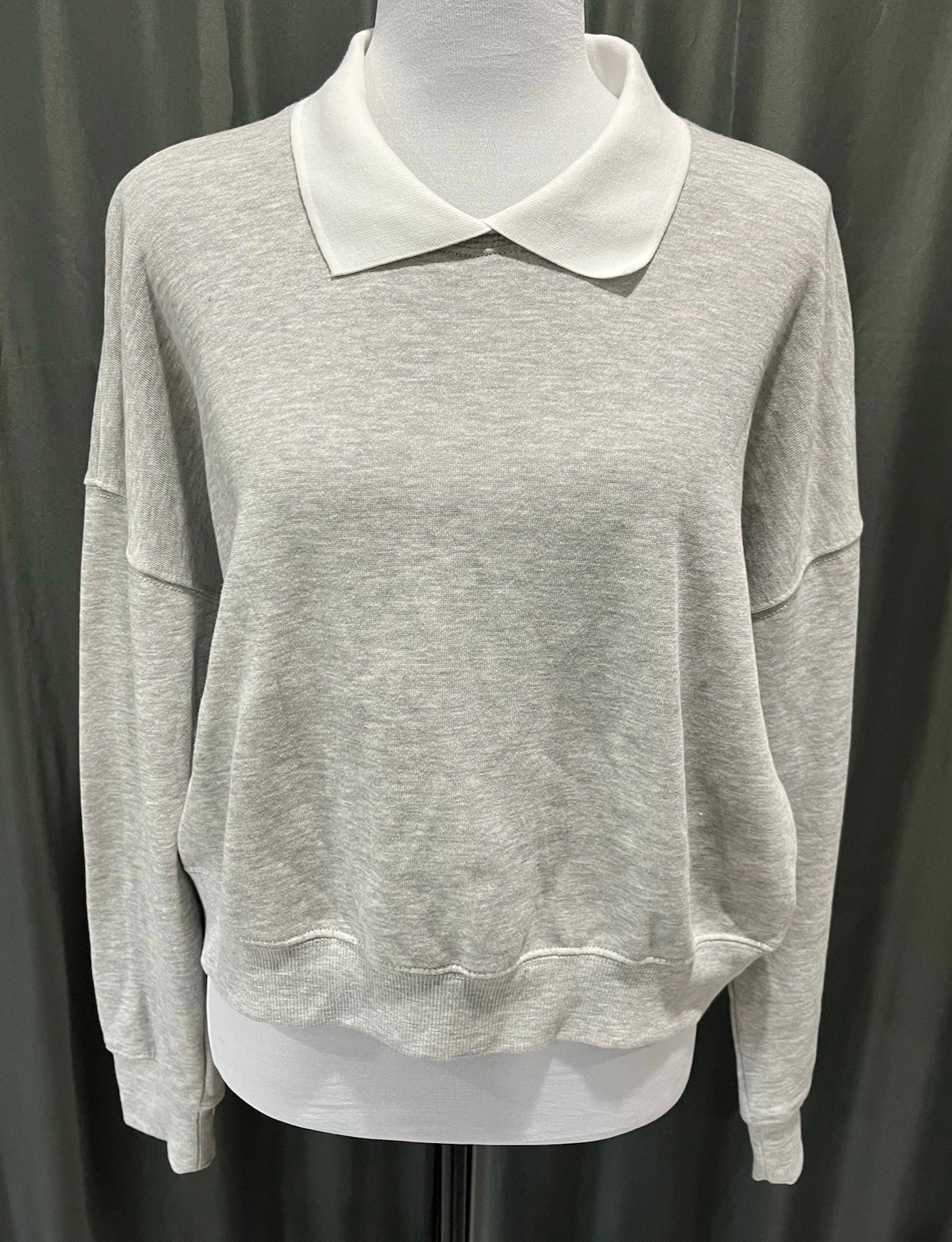 Grey Collared Sweater Shirt image 0