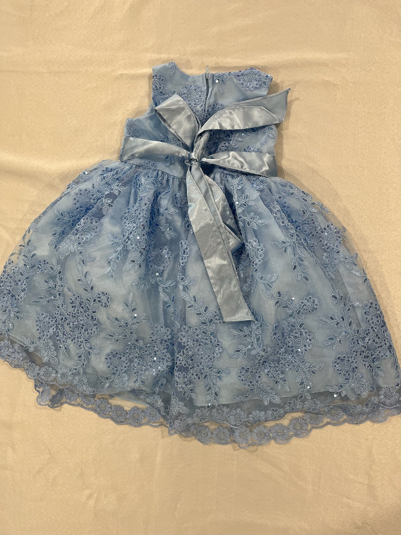 Girls Blue Sparkly Dress image 3