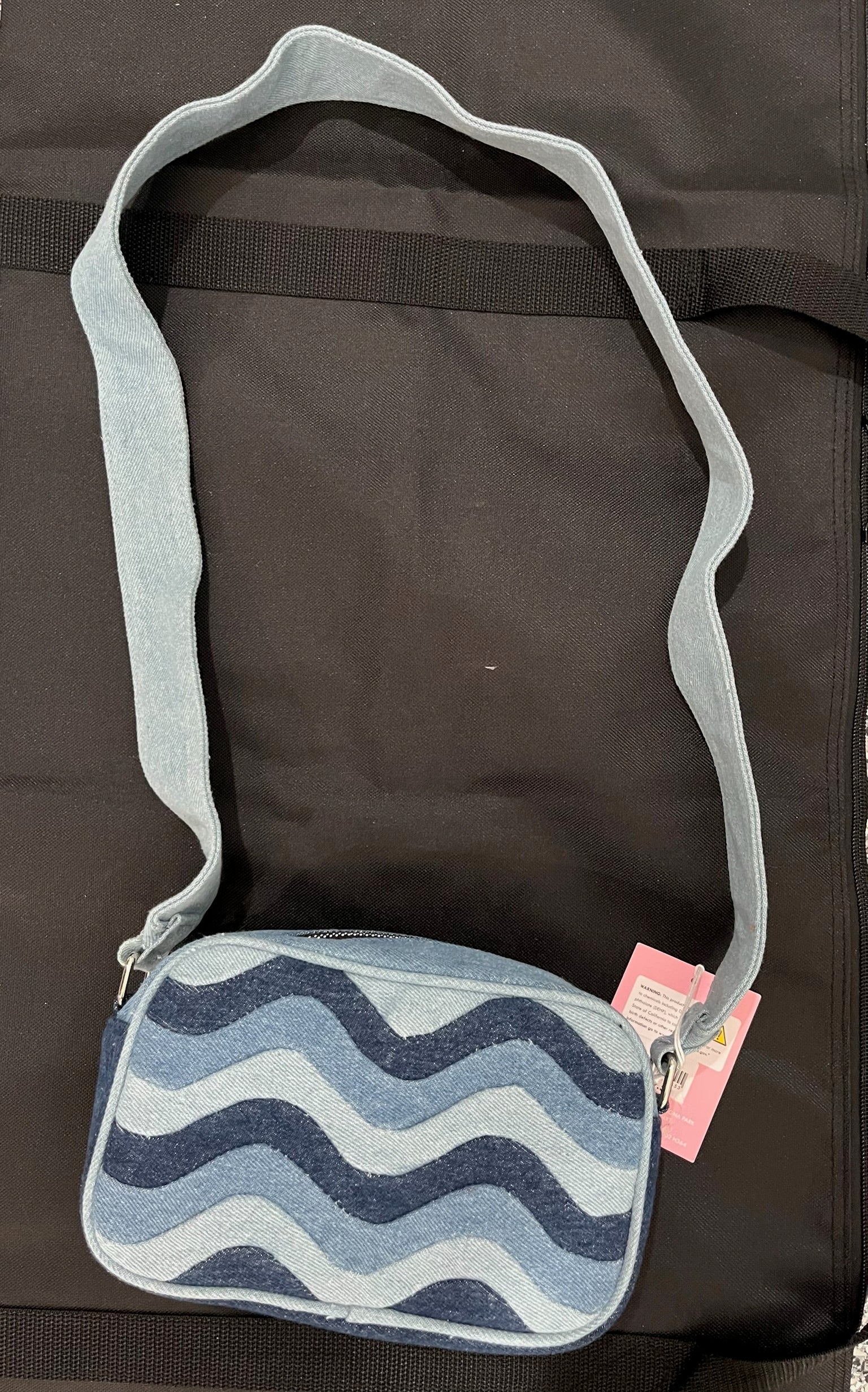 Blue Striped Crossbody Purse image 0