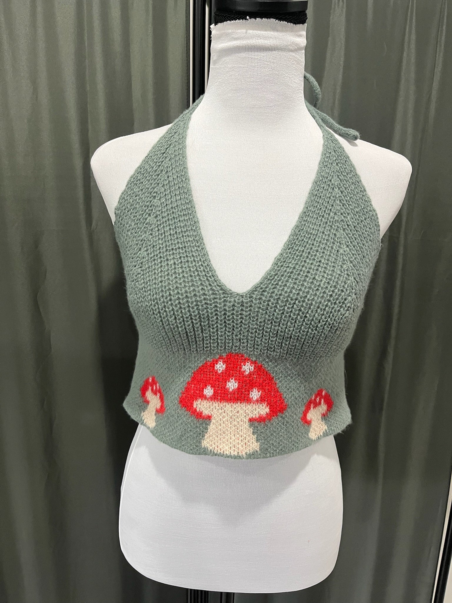 Women’s Grey Mushroom Crop Top image 0