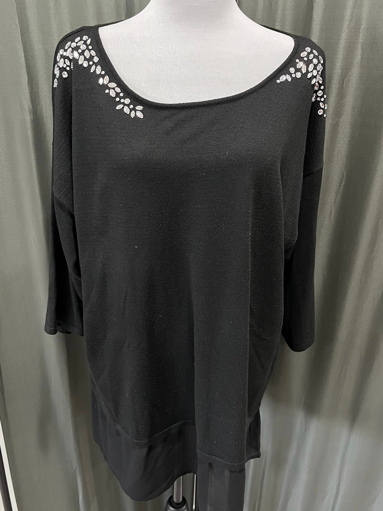 Black Shirt With Rhinestones image 0