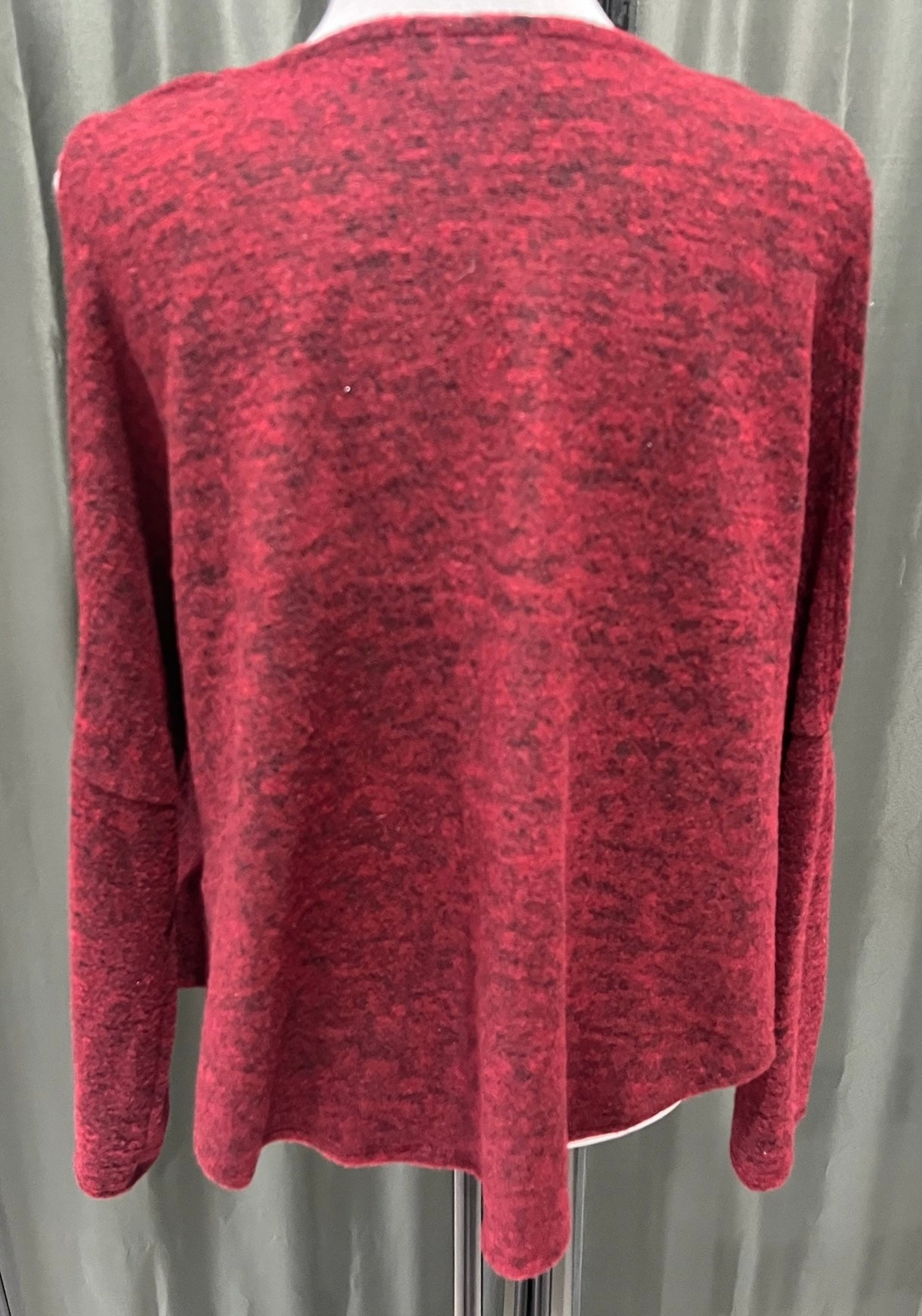 Women’s Burgundy Peek A Boo Long Sleeve Shirt image 2