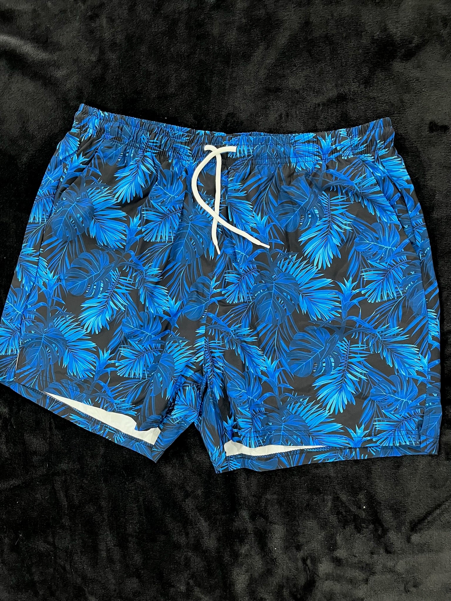 Men’s Blue Floral Swim Trunks image 0