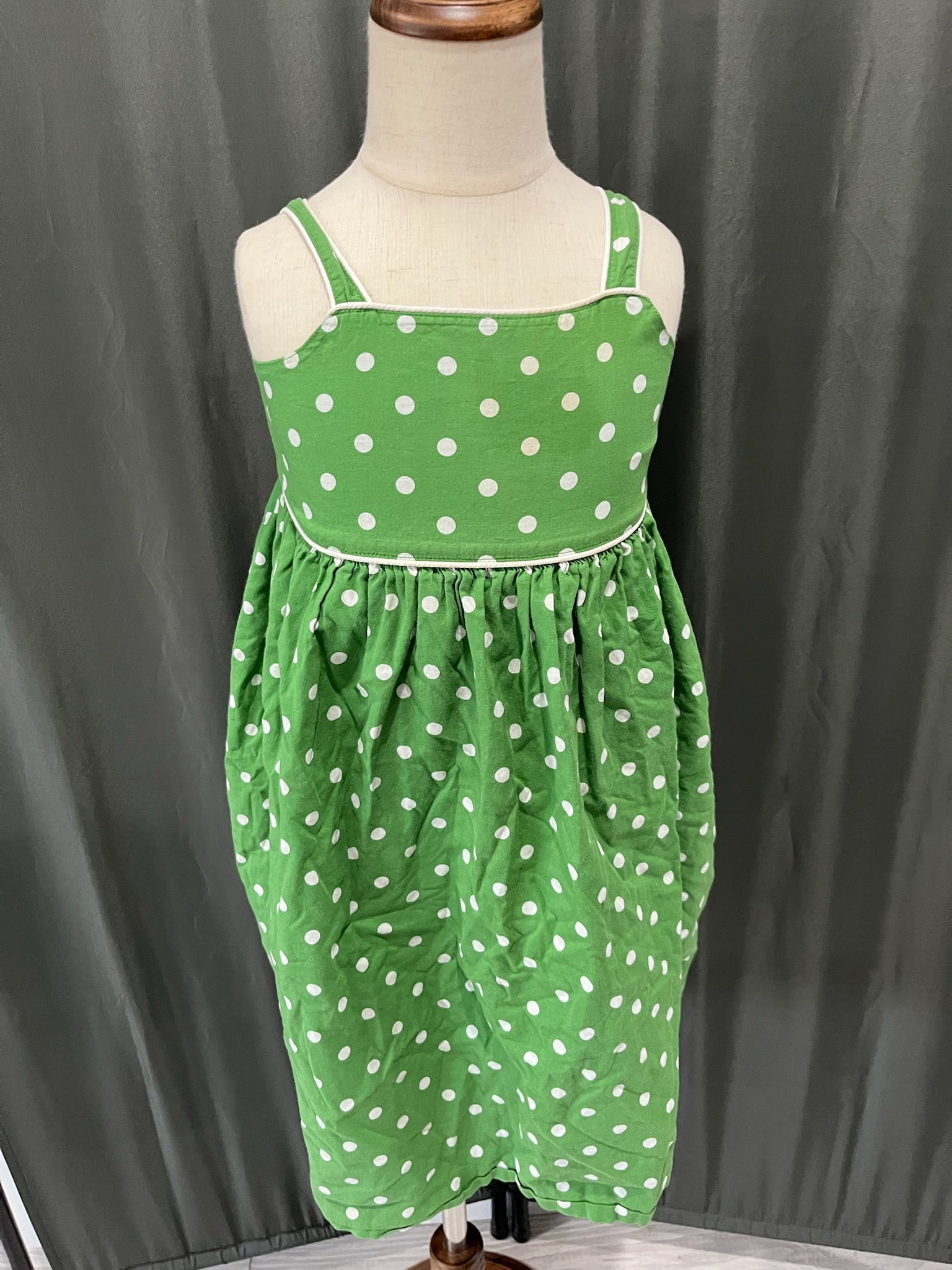 Girls Green Polka Dot Dress image 0