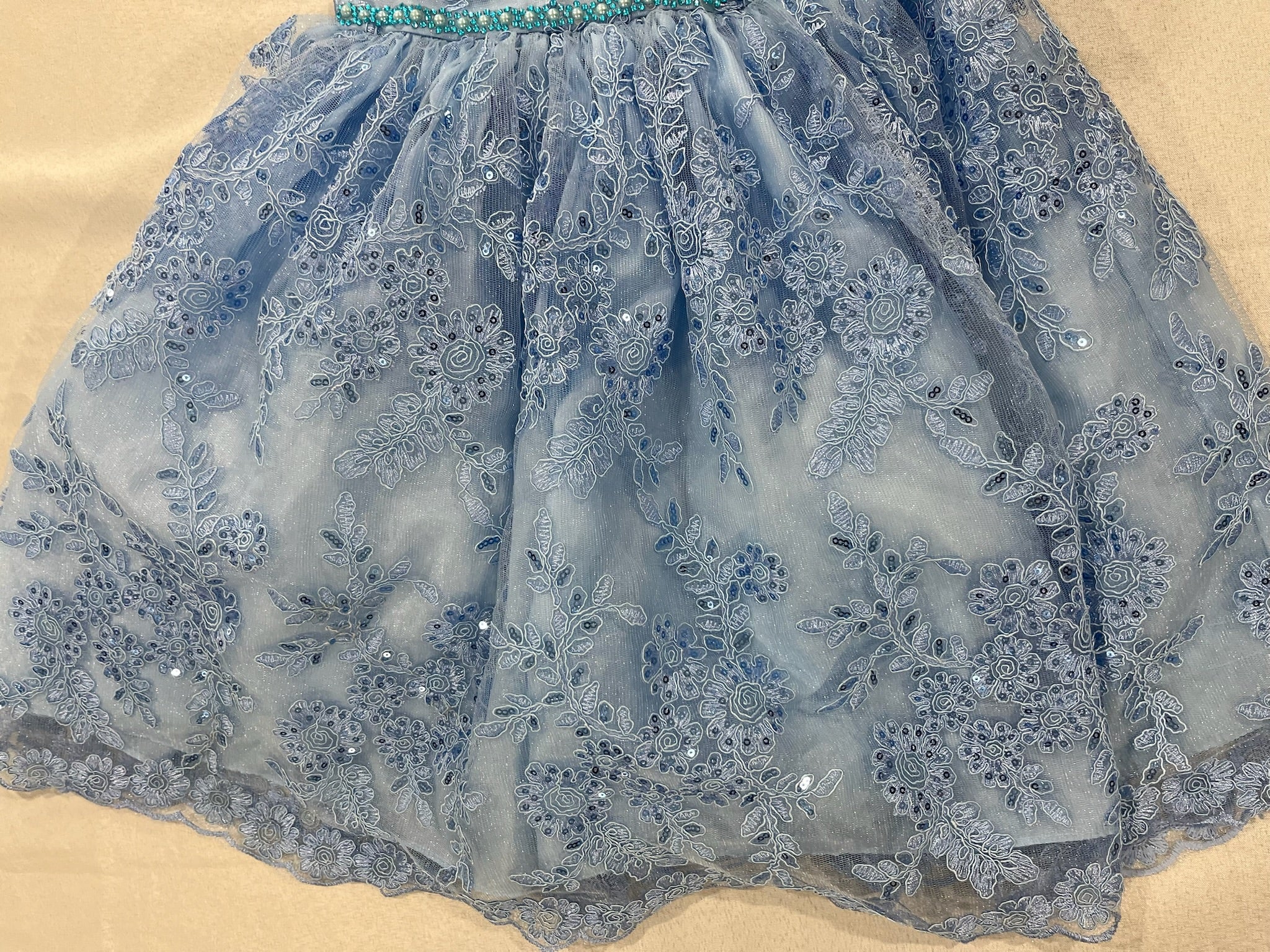 Girls Blue Sparkly Dress image 2