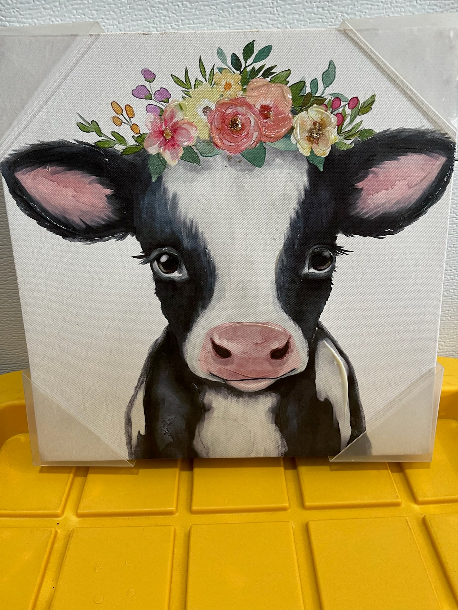 Cow With Floral Crown Canvas image 2