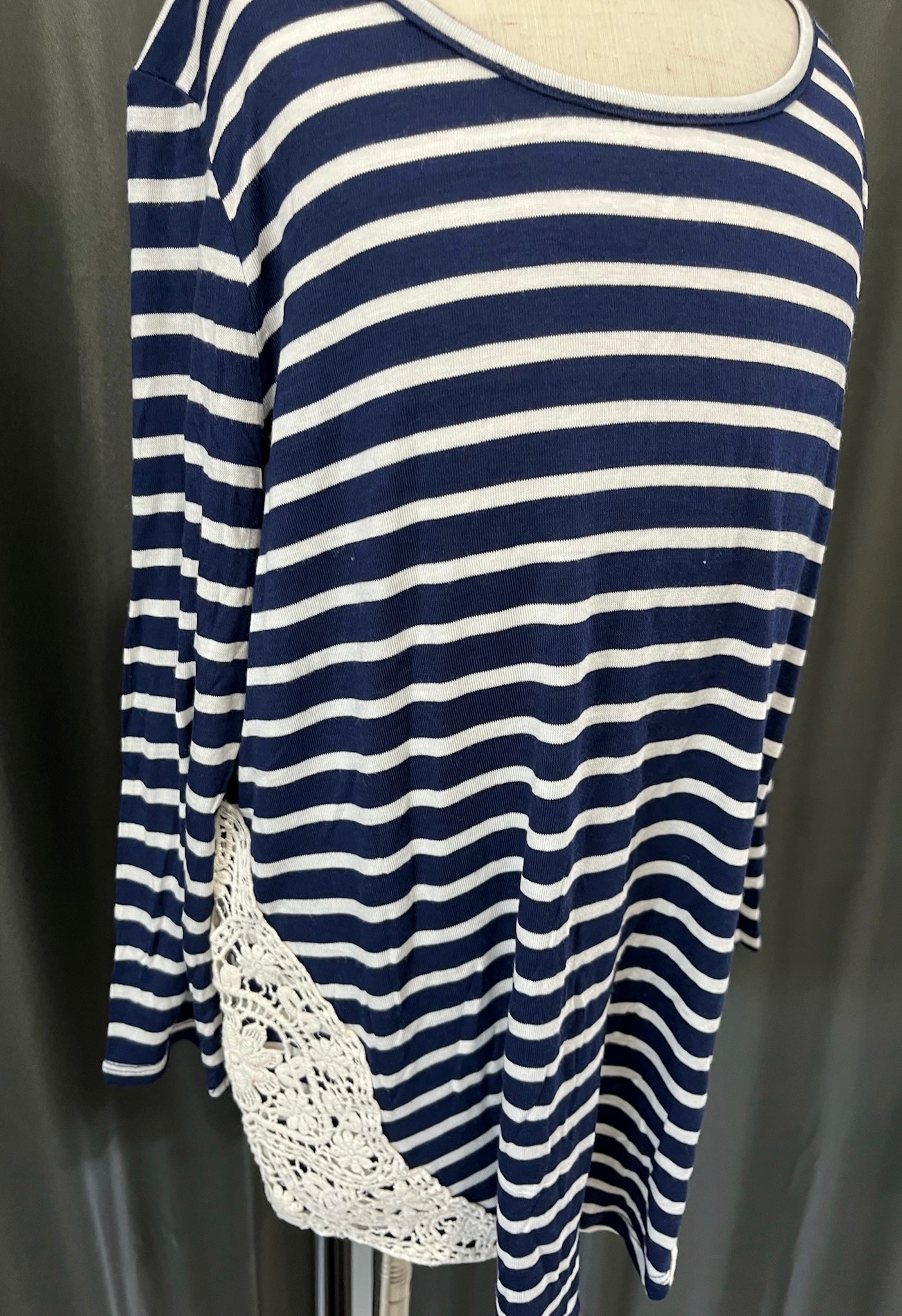 Girls Blue Striped Long Sleeve image 1
