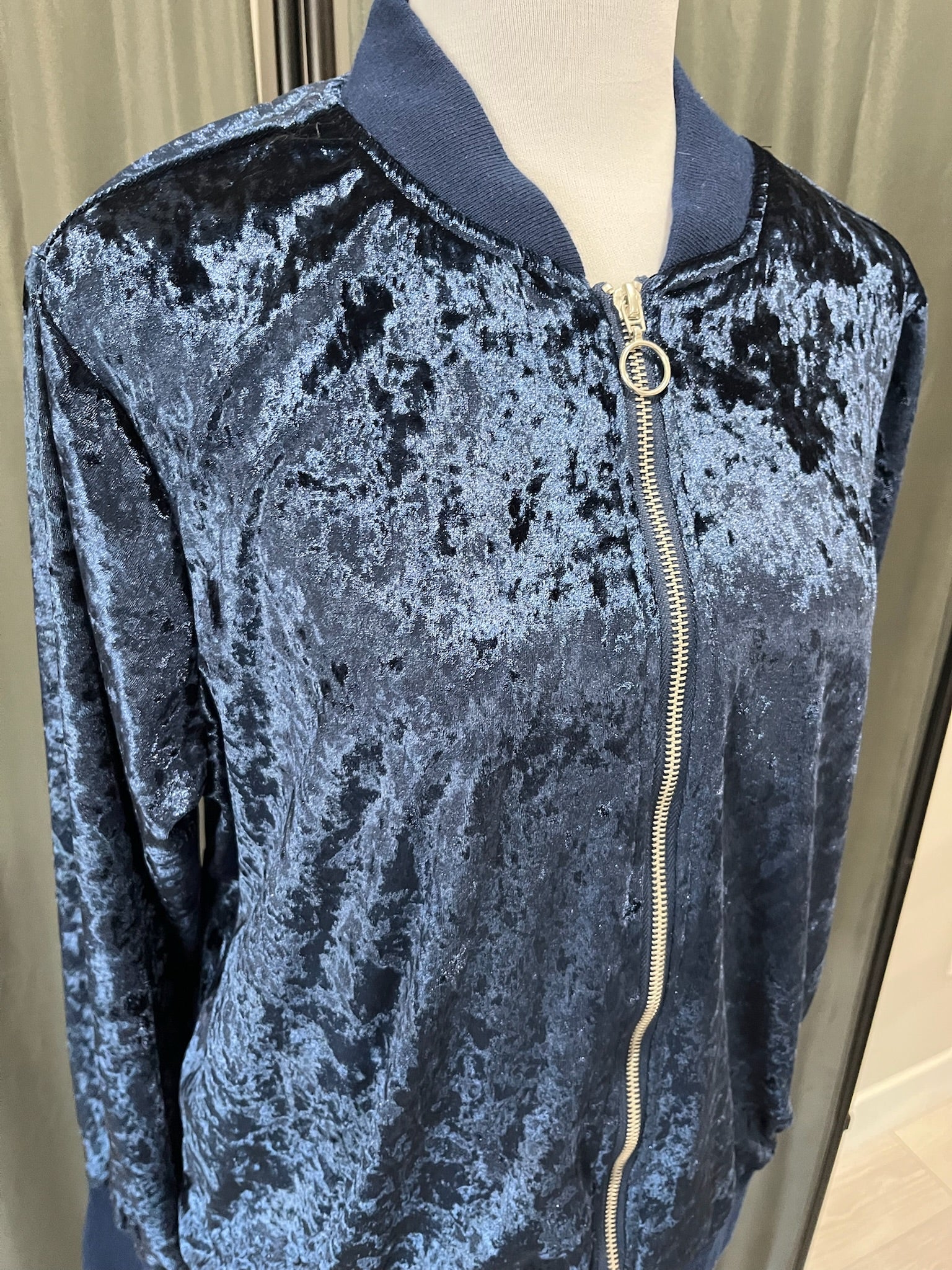 Blue Zip Up Sweater image 2