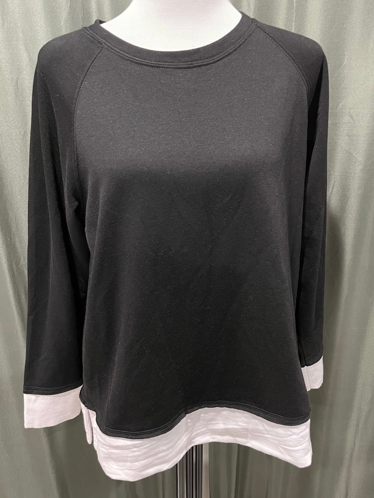 Black Sweater Shirt With White Trim image 0
