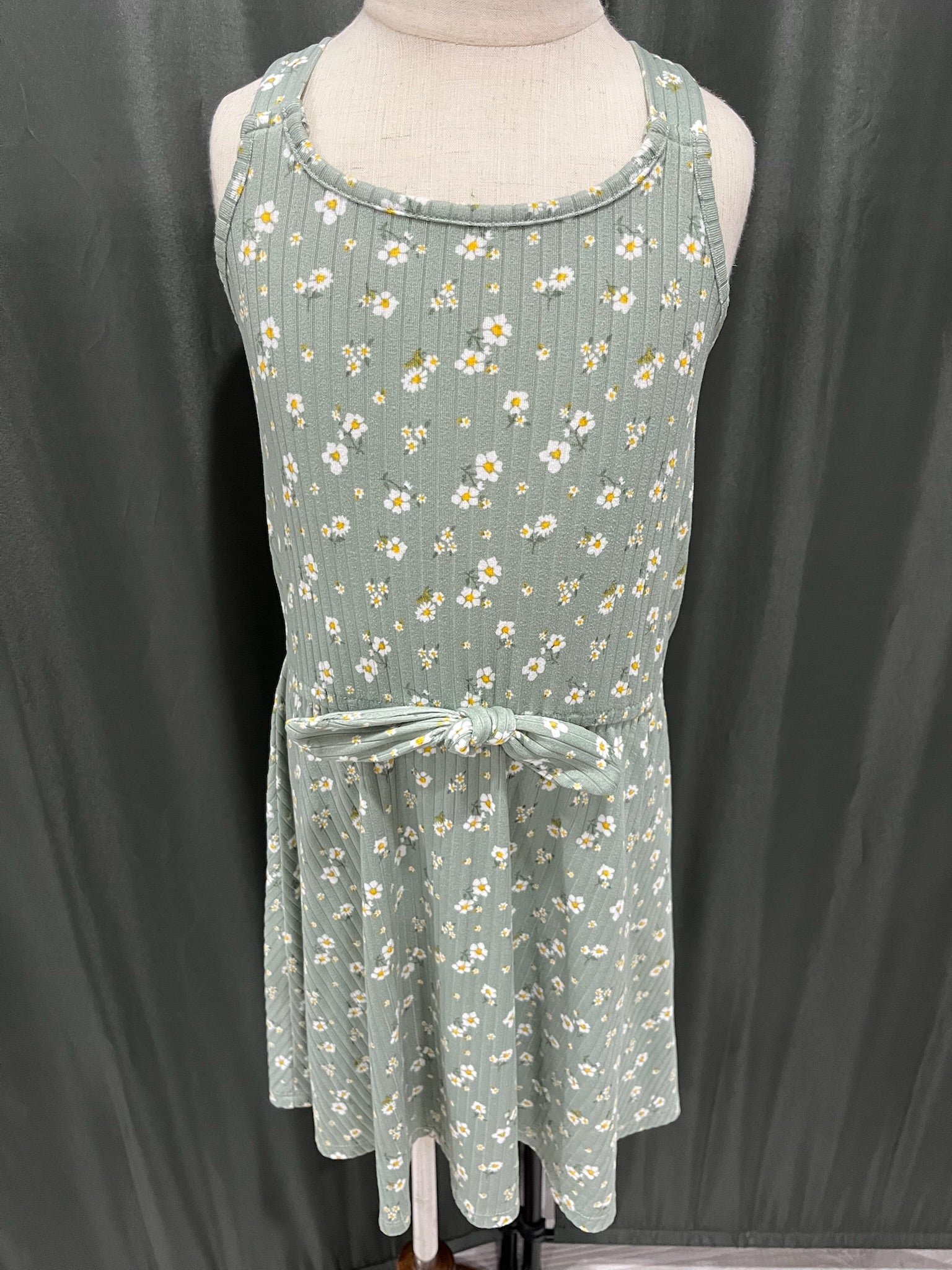 Girls Green Floral Dress image 1