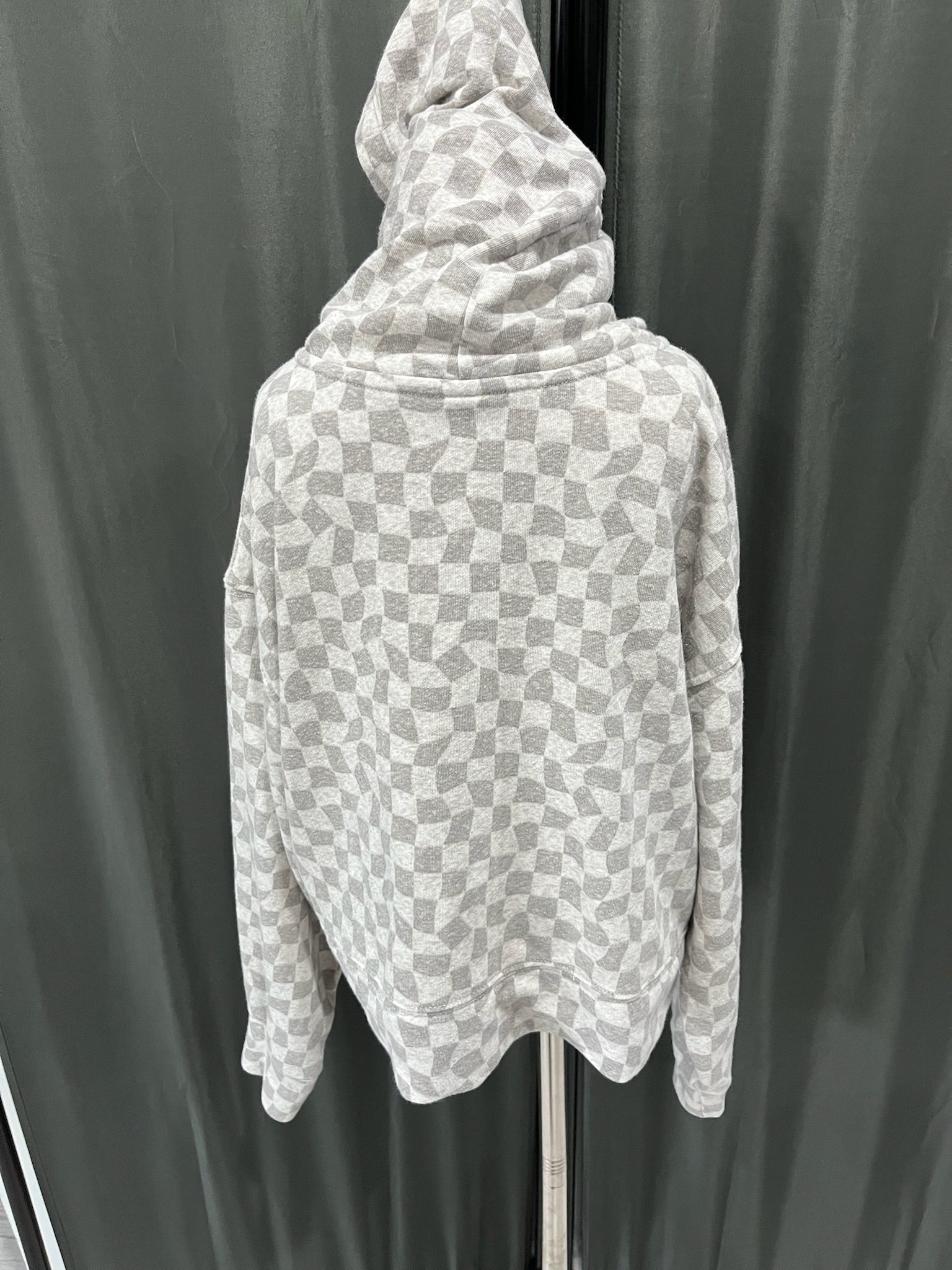 Girls Checkered Zip Up Sweater image 2