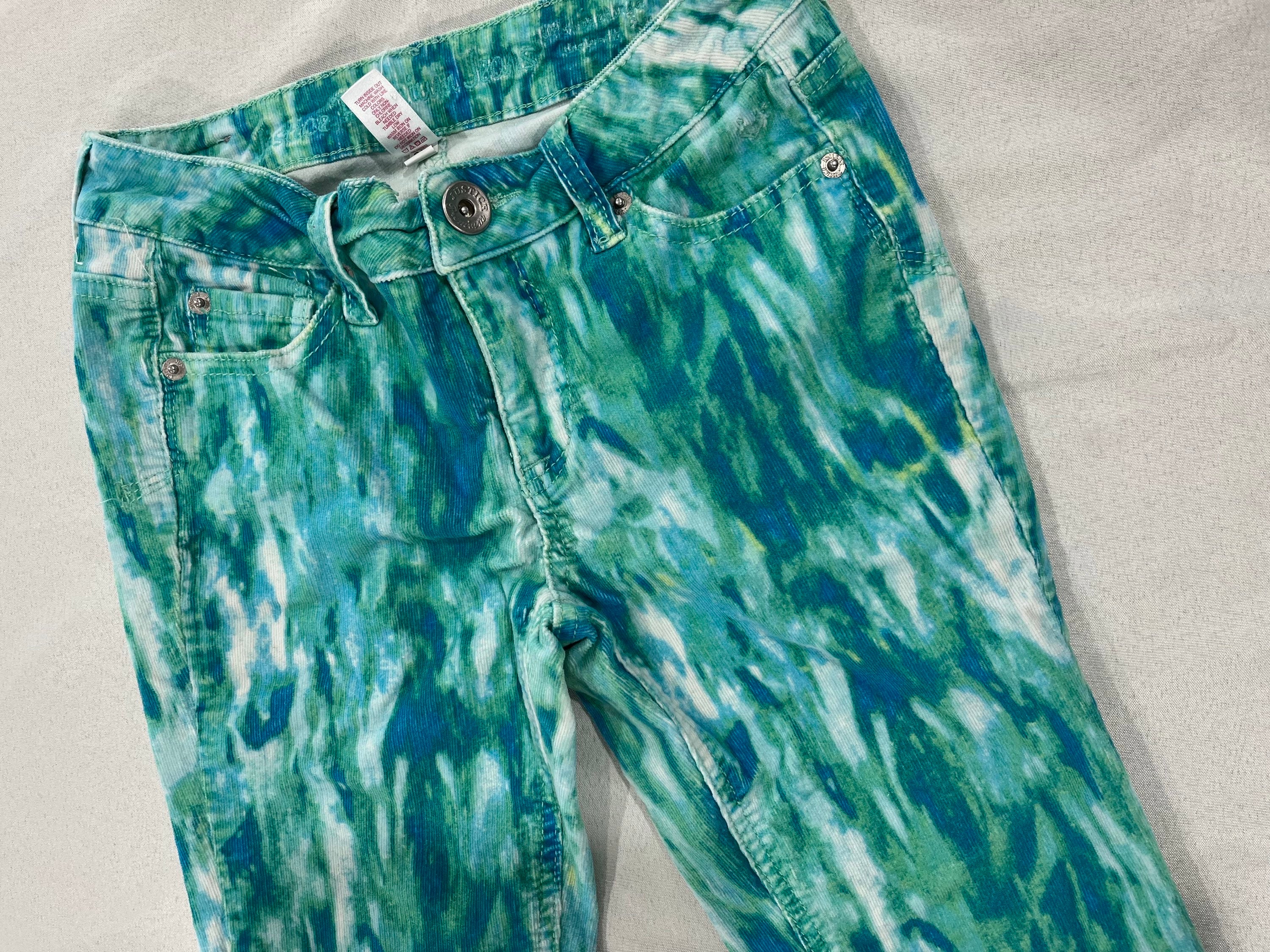 Girls Blue Tie Dye Corduroy Pants  image 1