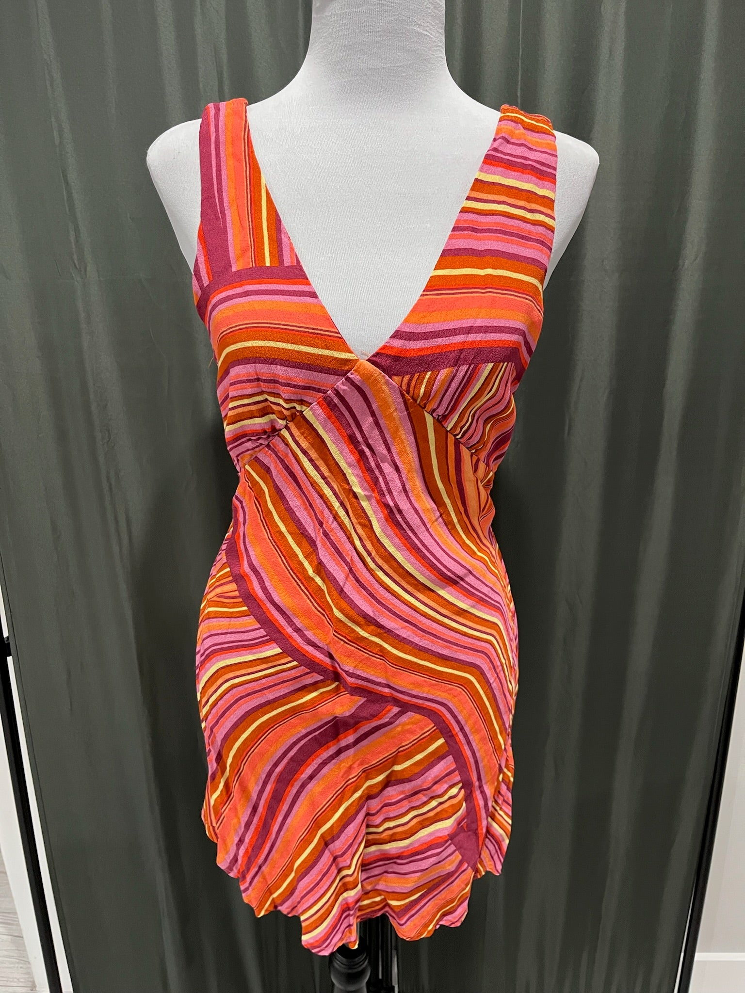 Women’s Orange Striped Dress image 0