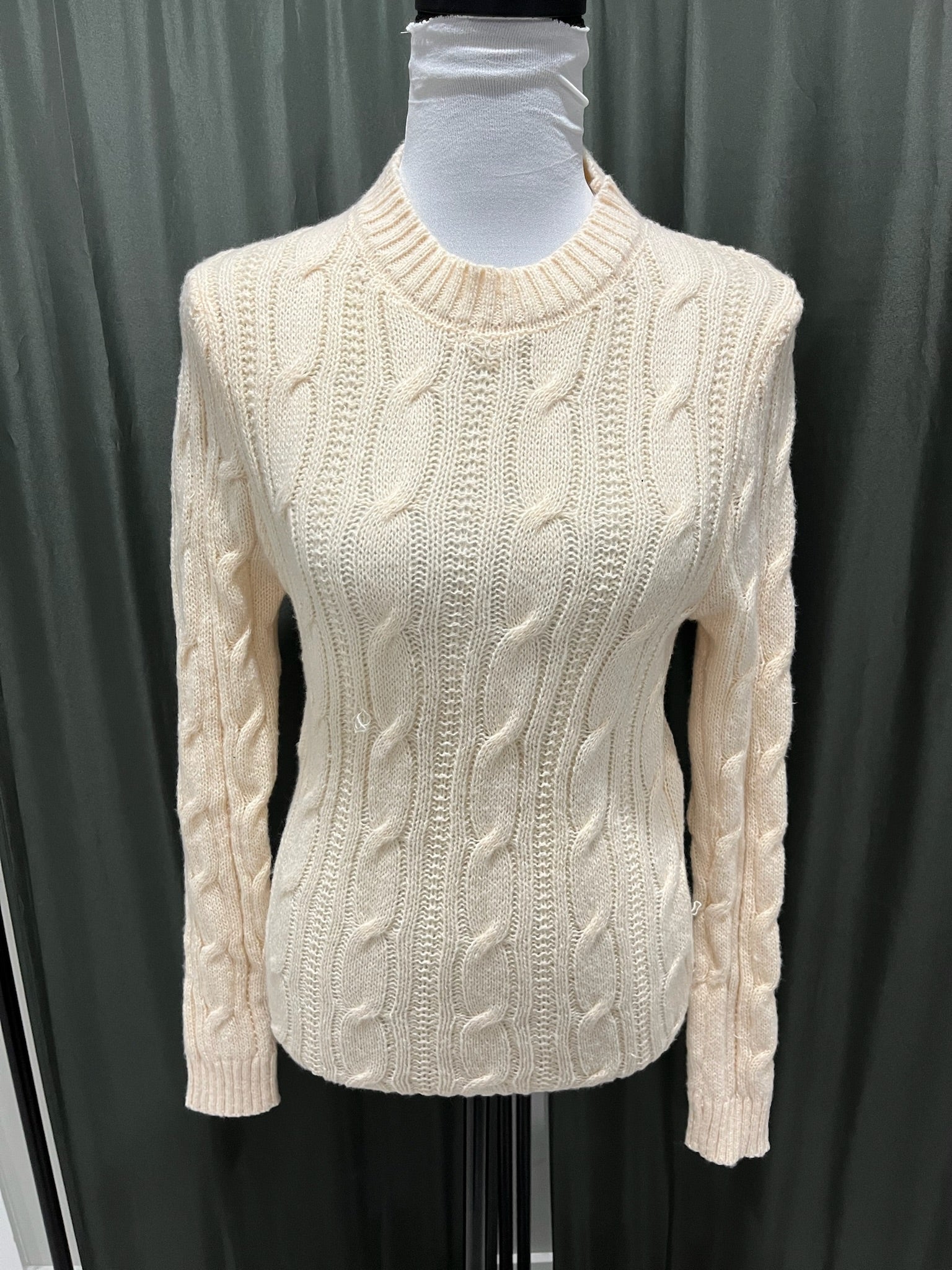 Cream Knitted Long Sleeve Shirt image 0