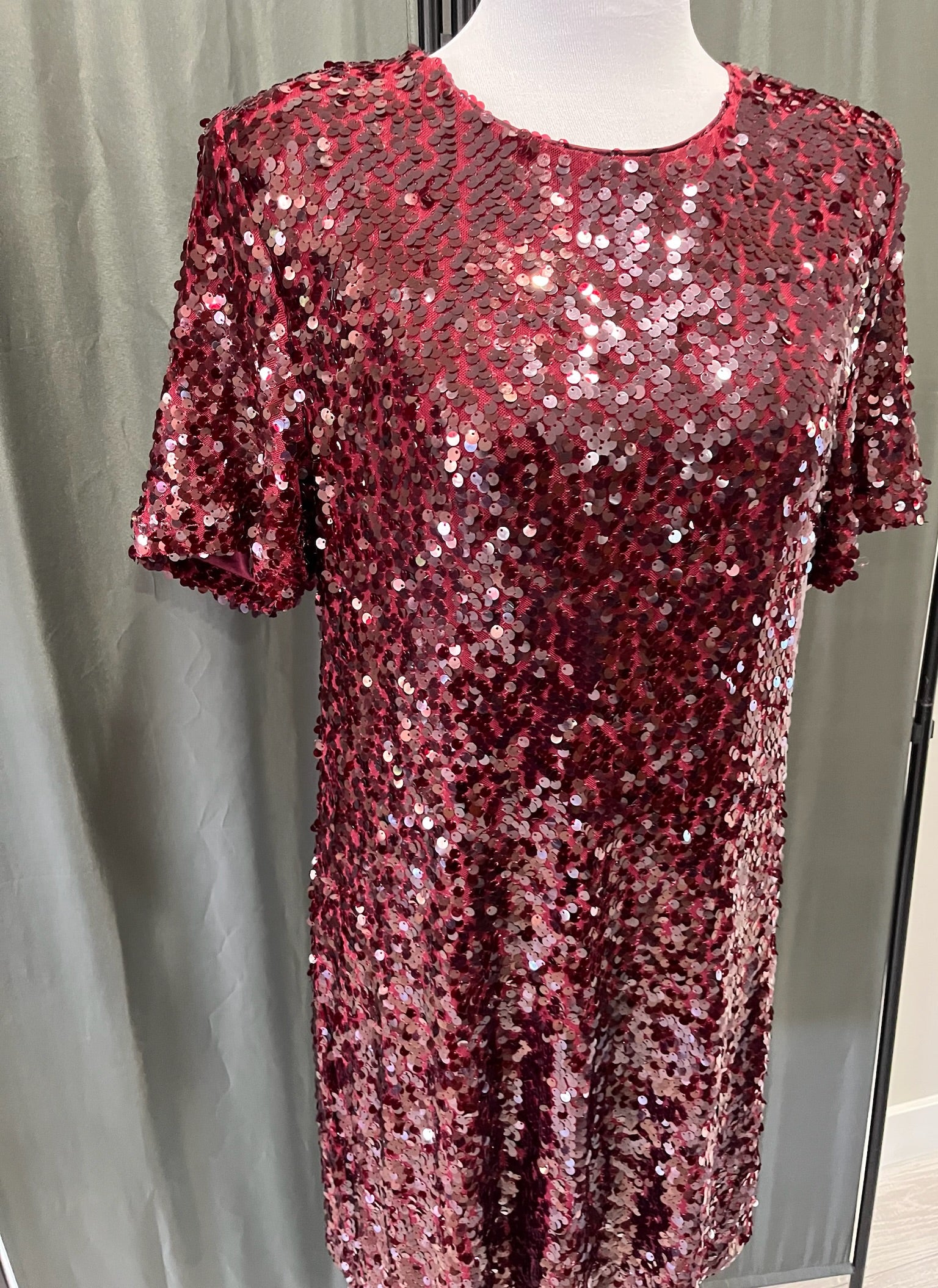 Women’s Burgundy Sequin Dress image 1