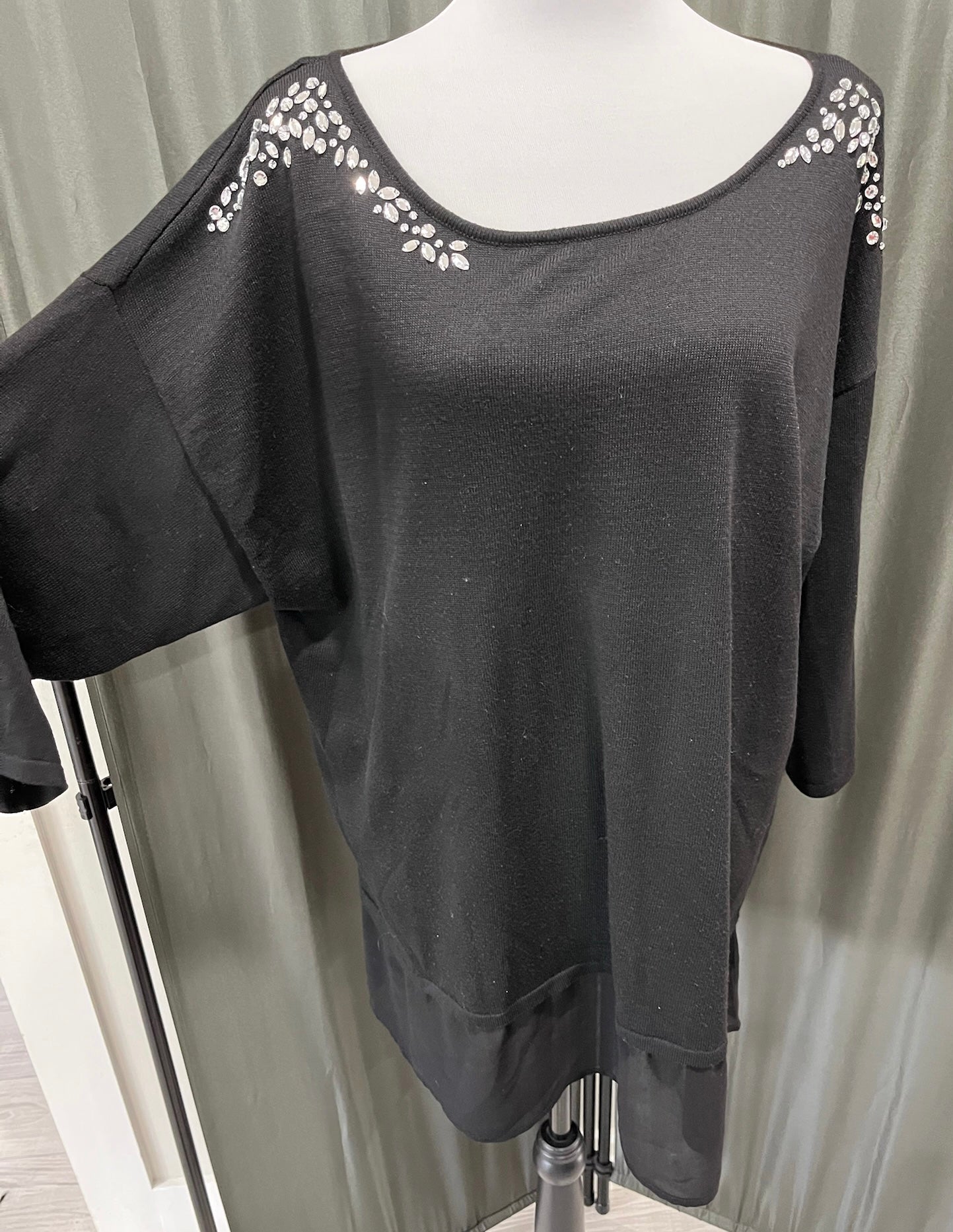 Black Shirt With Rhinestones image 2