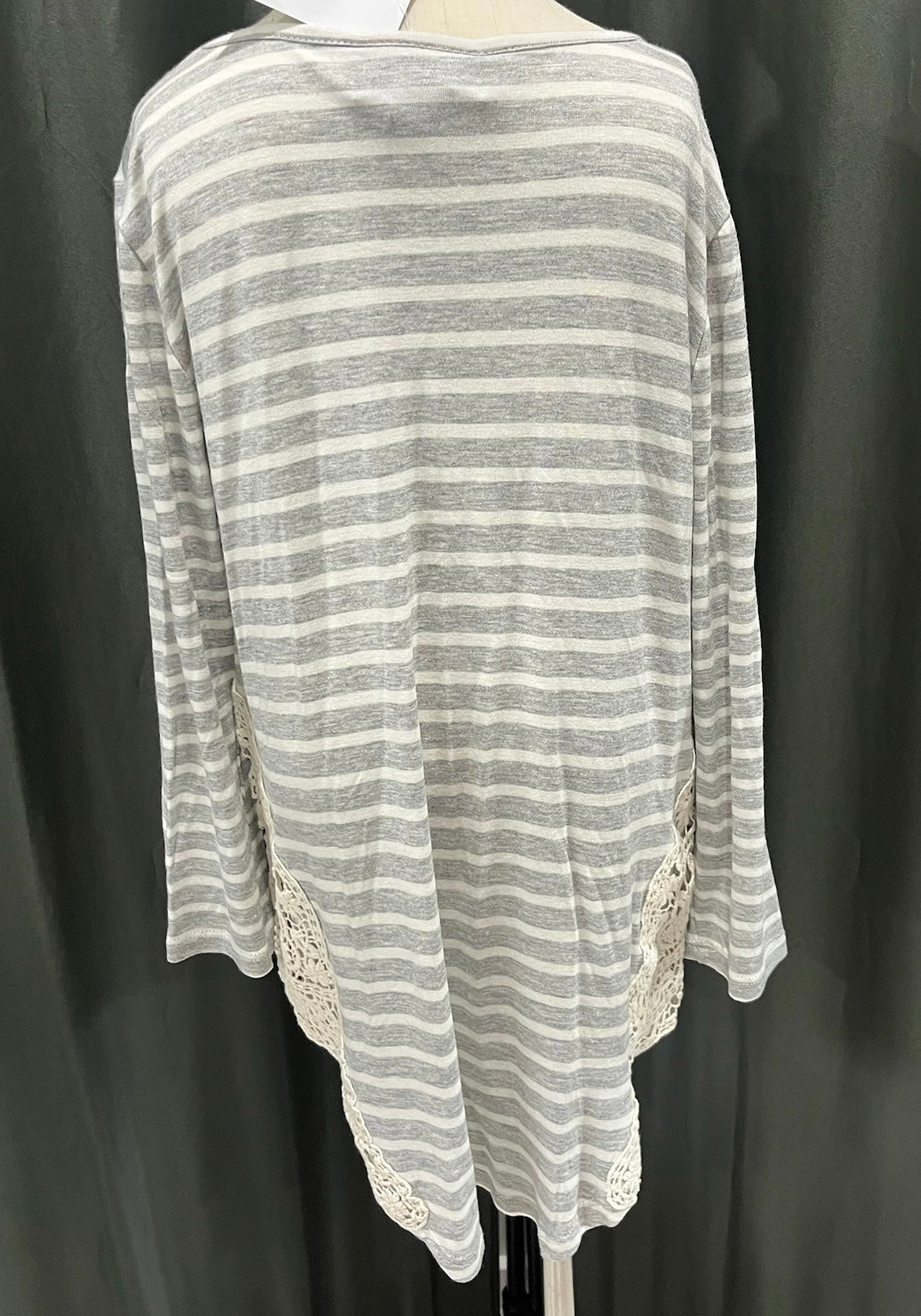 Girls Grey Striped Shirt image 2