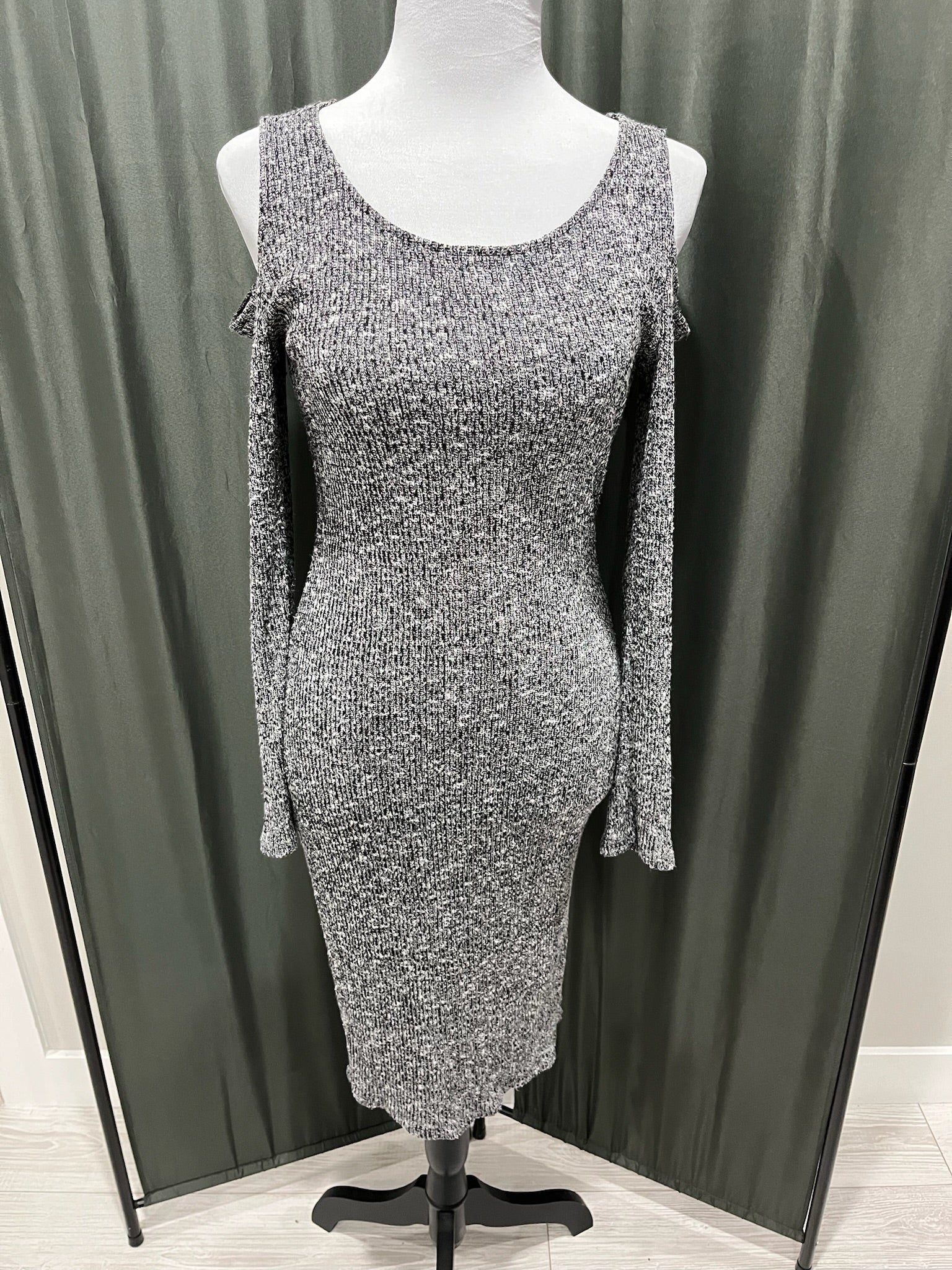 Grey Open Shoulder Dress image 0