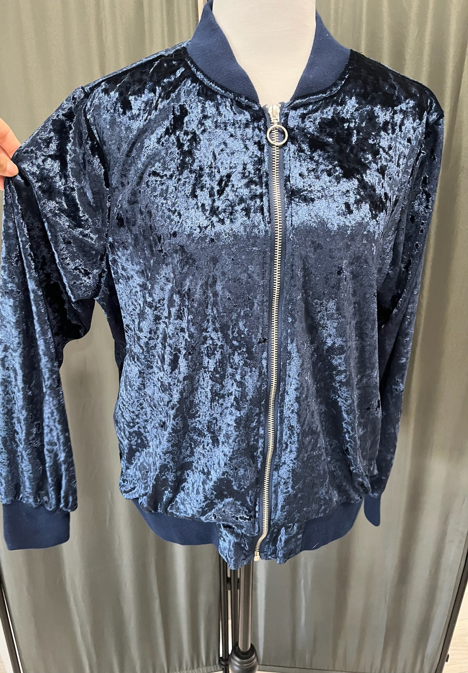 Blue Zip Up Sweater image 1