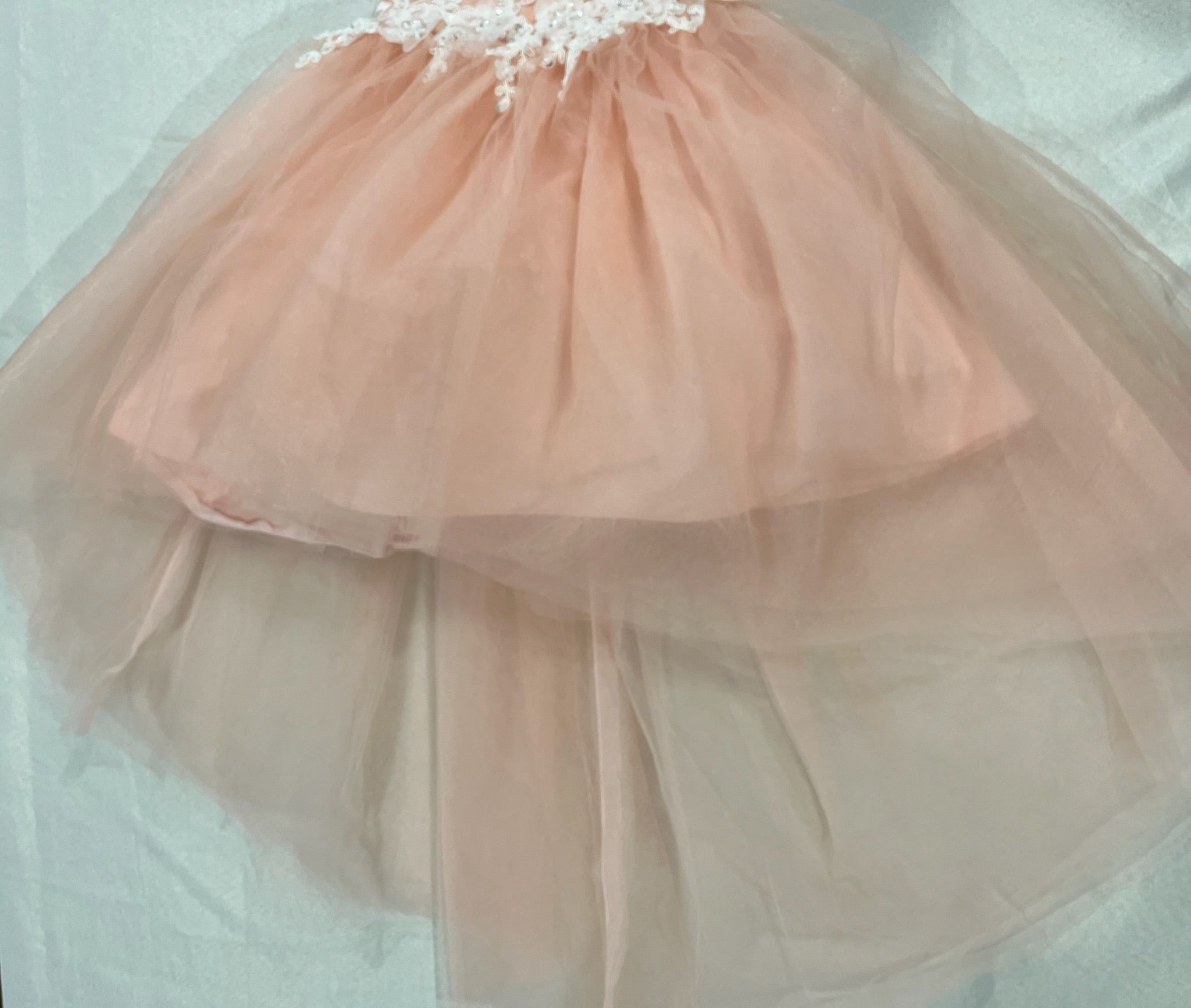 Girls Pearl Pink Flower Girl Dress image 2