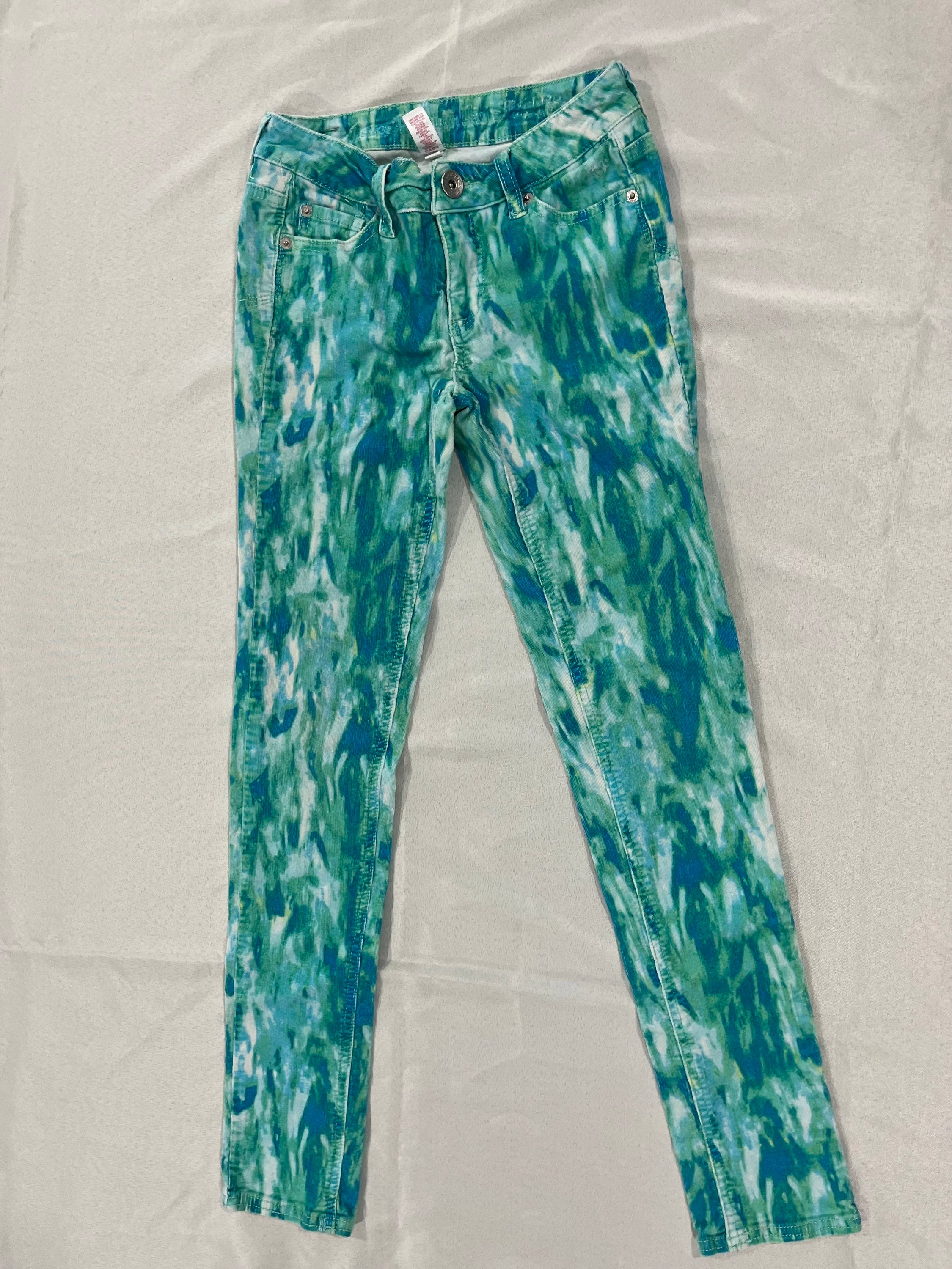 Girls Blue Tie Dye Corduroy Pants  image 0