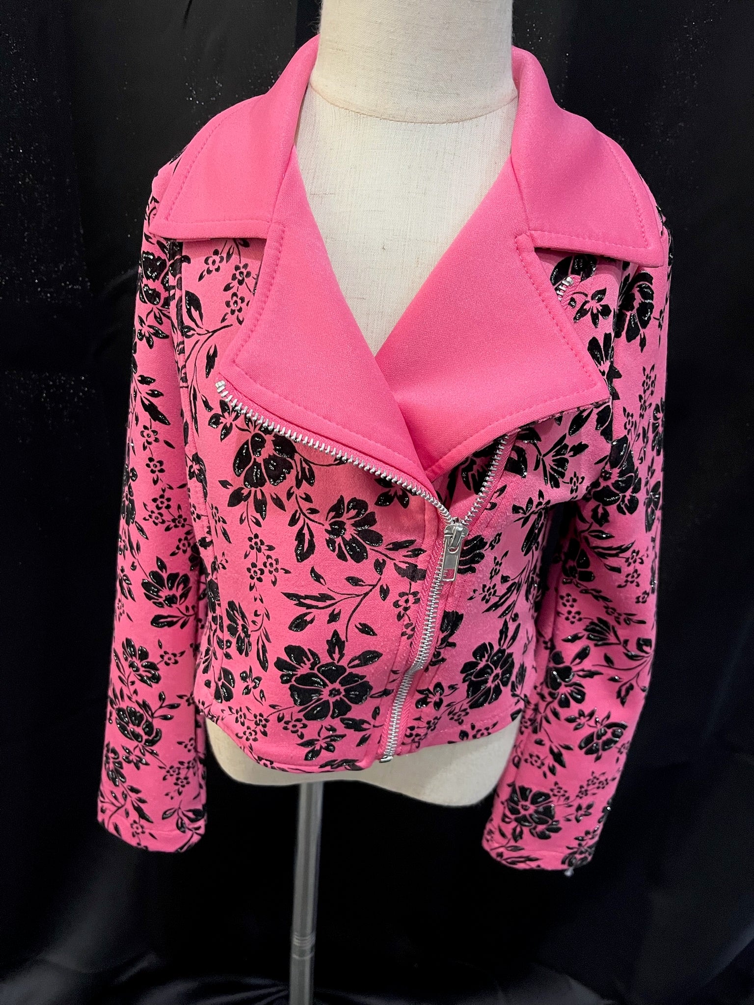 Girls Pink Floral Jacket
