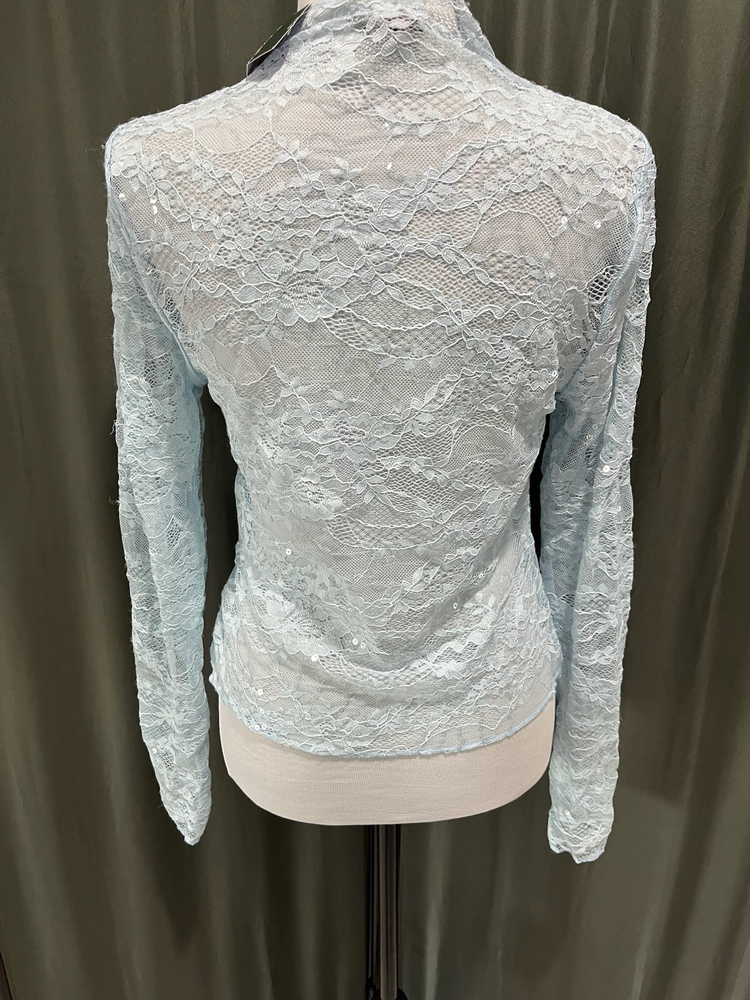 Women’s Blue Lace Long Sleeve Shirt image 2