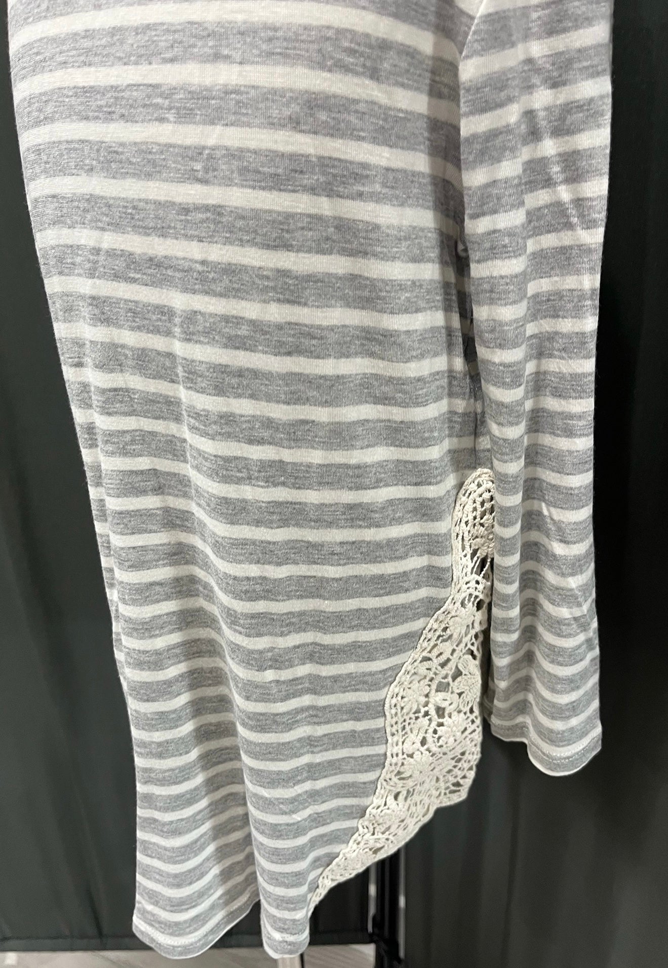 Girls Grey Striped Shirt image 1