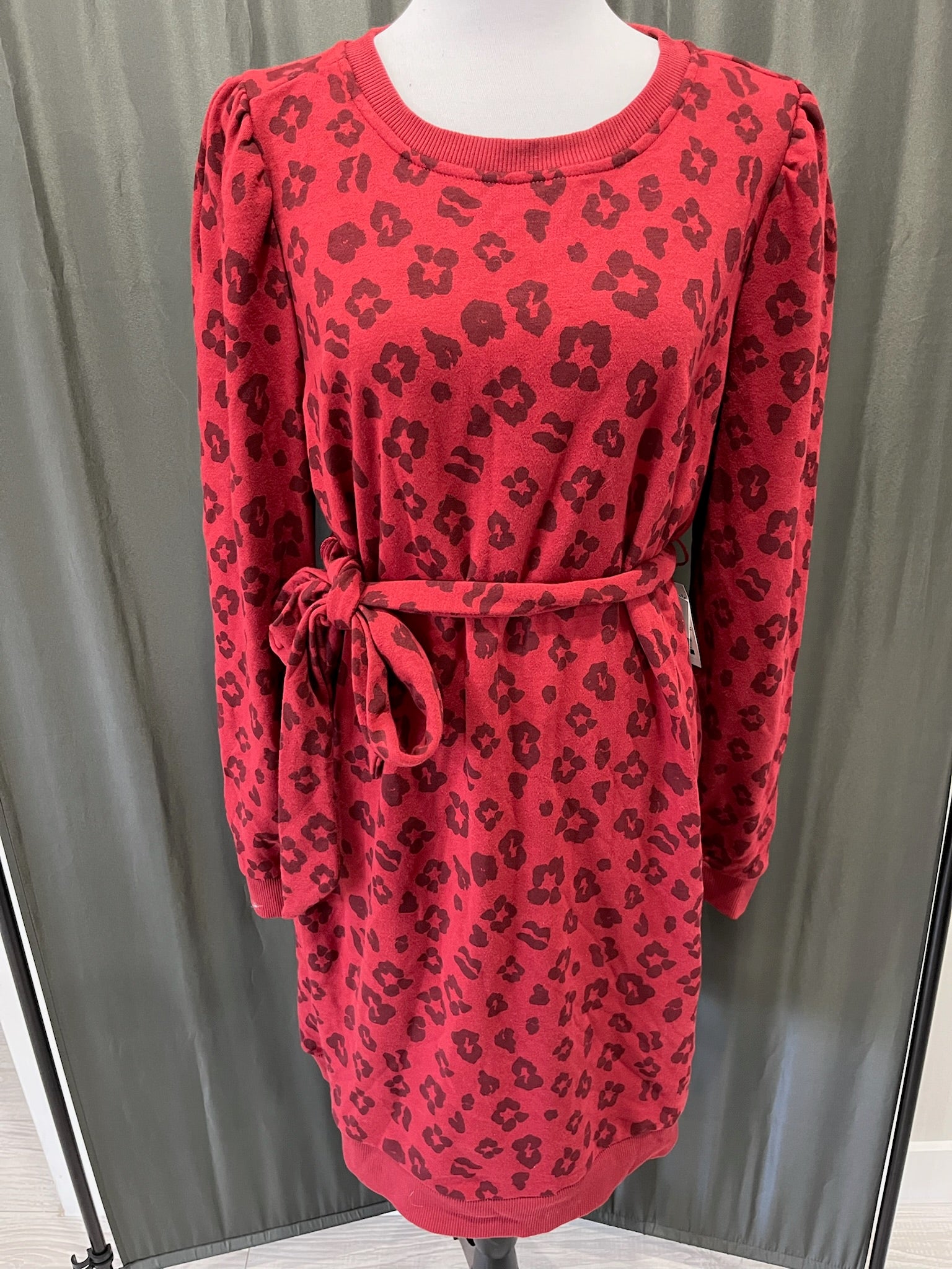 Women’s Burgundy Leopard Dress image 0