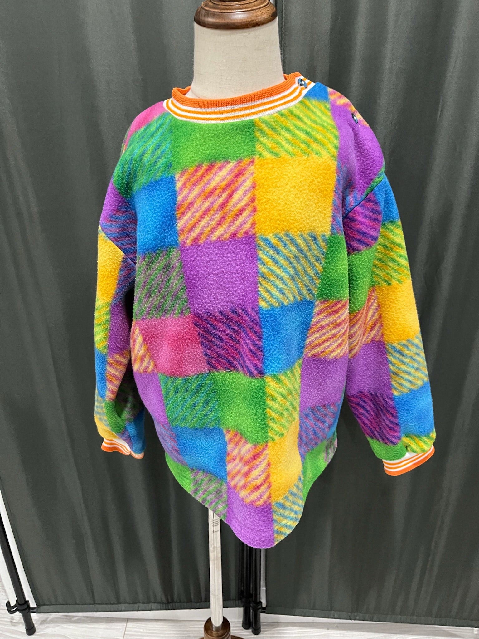 Girls Colorful Oversized Crewneck Sweater image 0