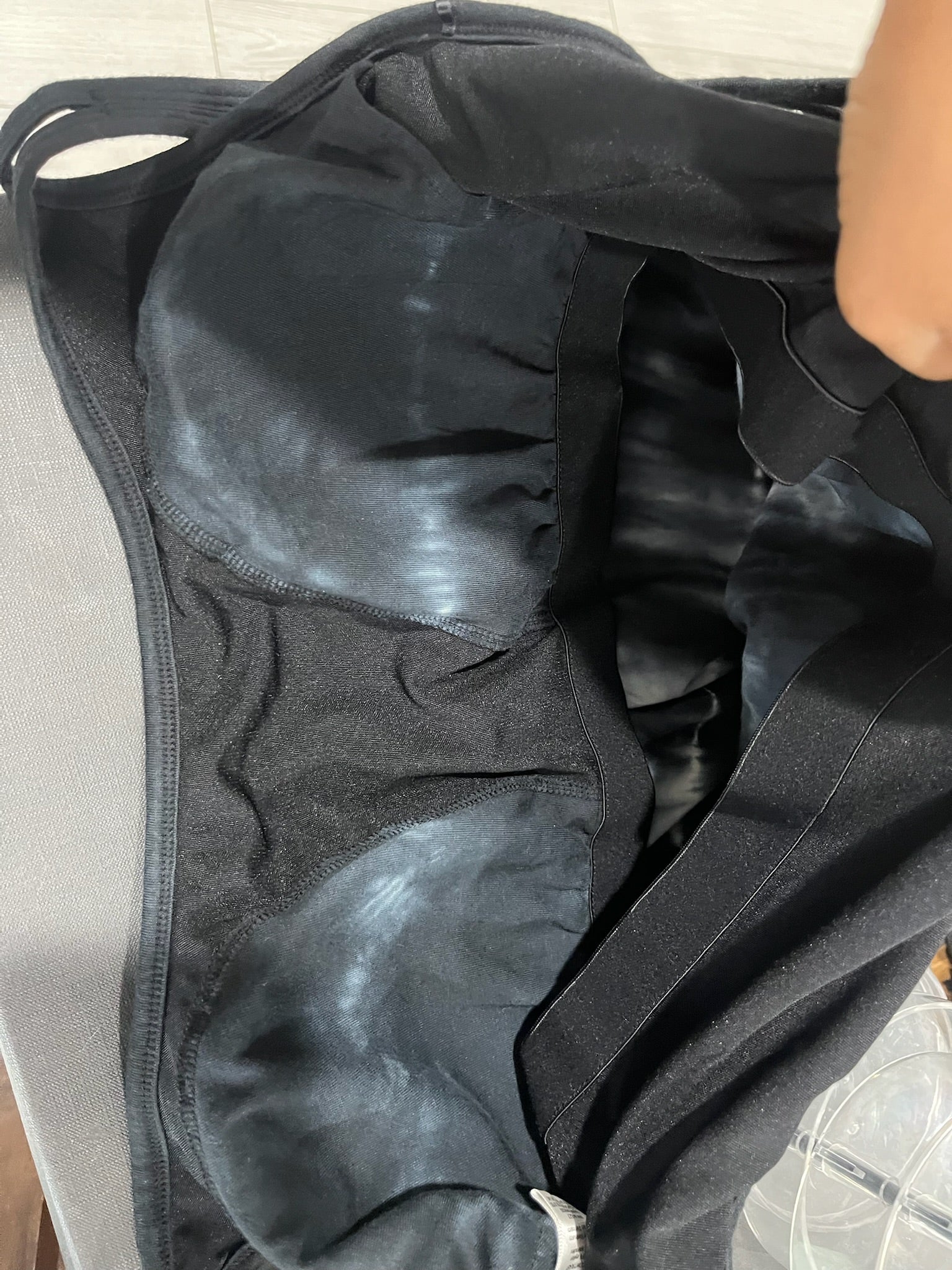 Women’s Black Tie Dye Dress With Attached Bra image 4