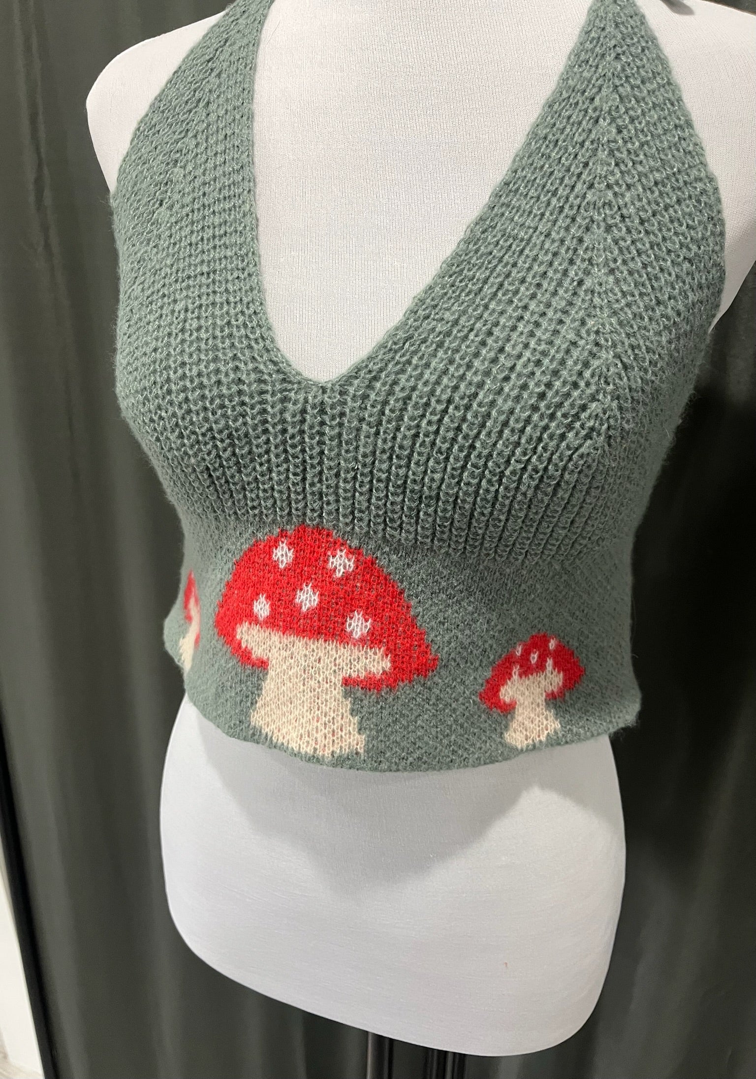 Women’s Grey Mushroom Crop Top image 2