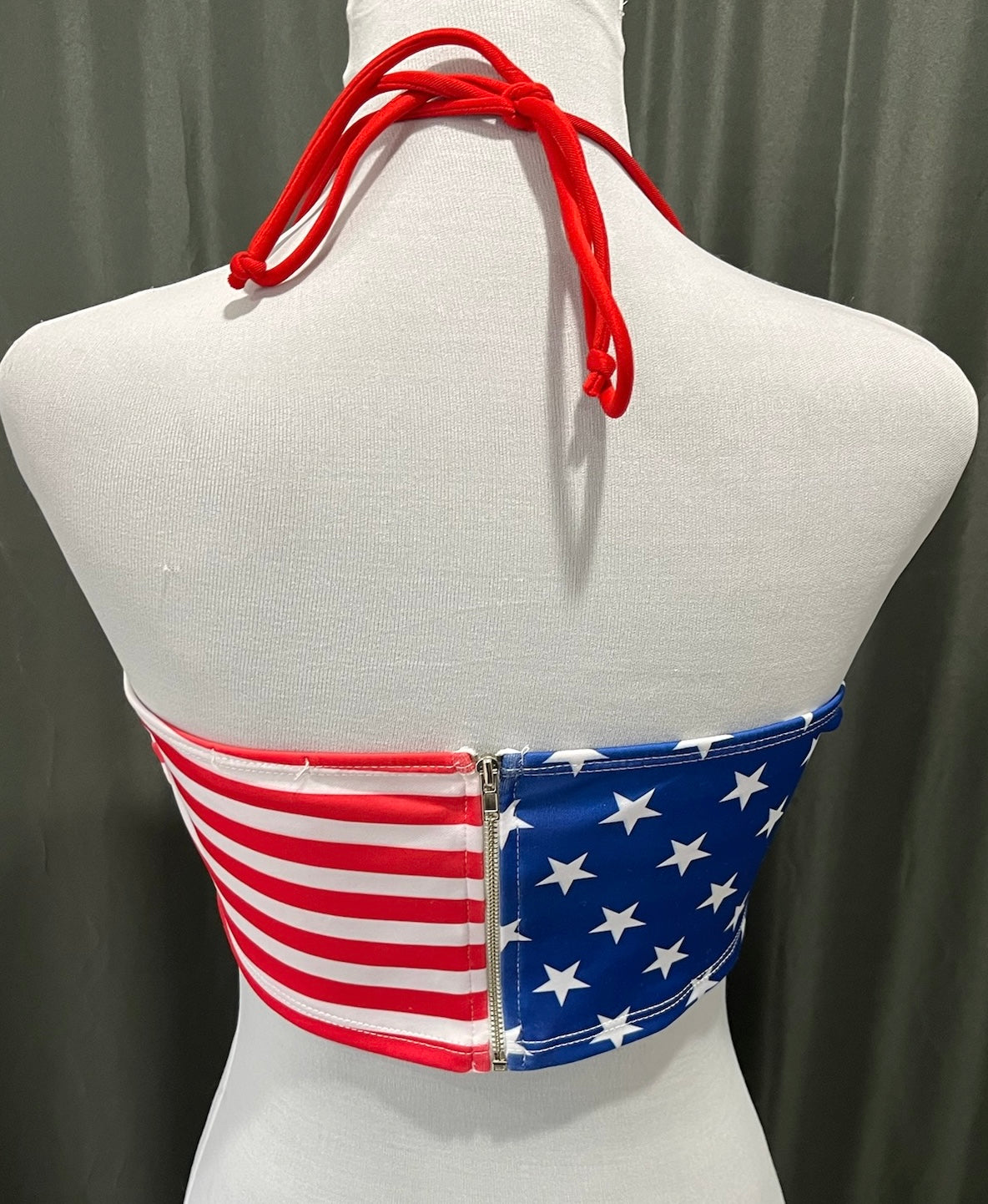 Women’s USA Flag Bathing Suit Top image 2