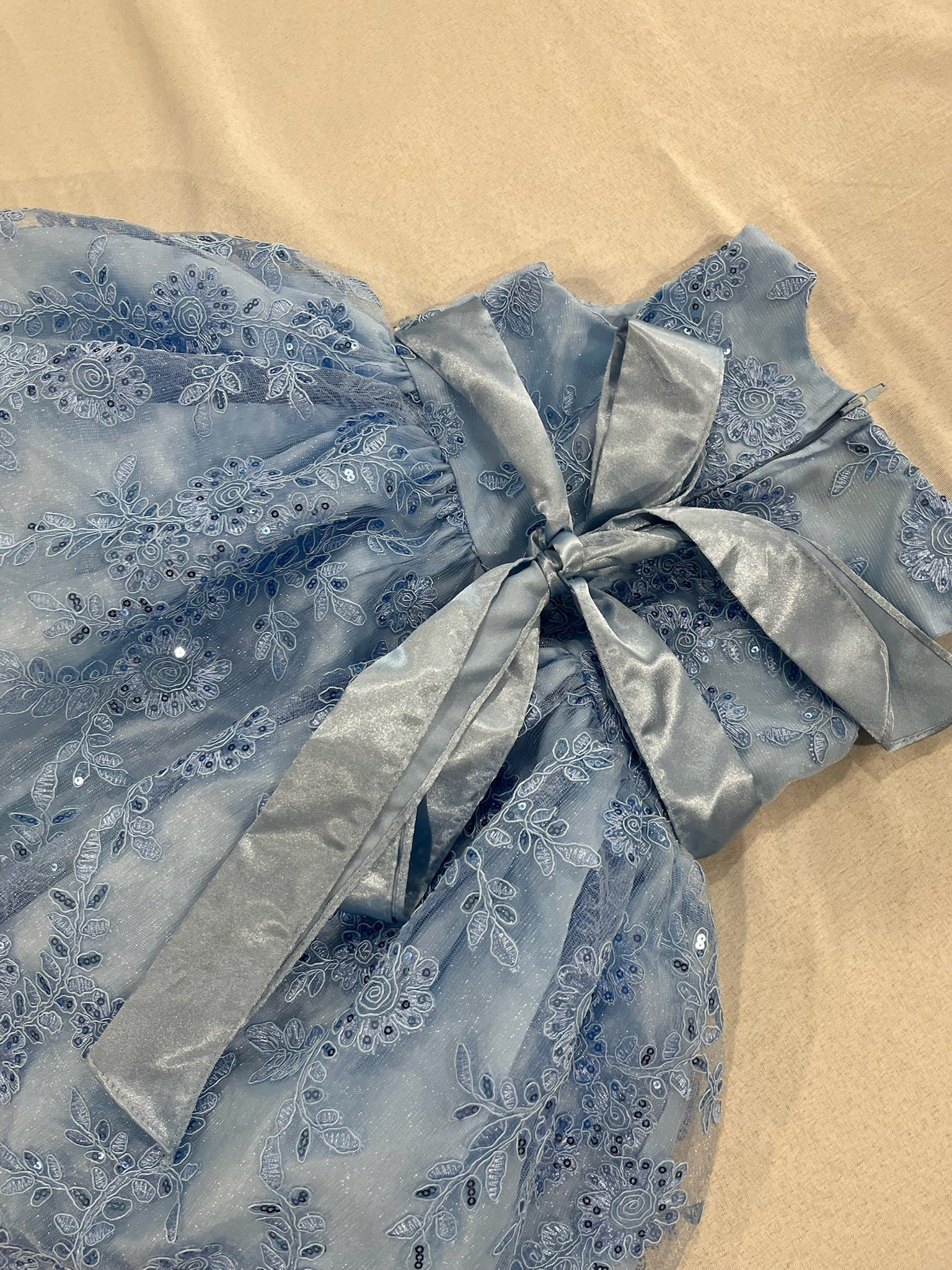 Girls Blue Sparkly Dress image 4