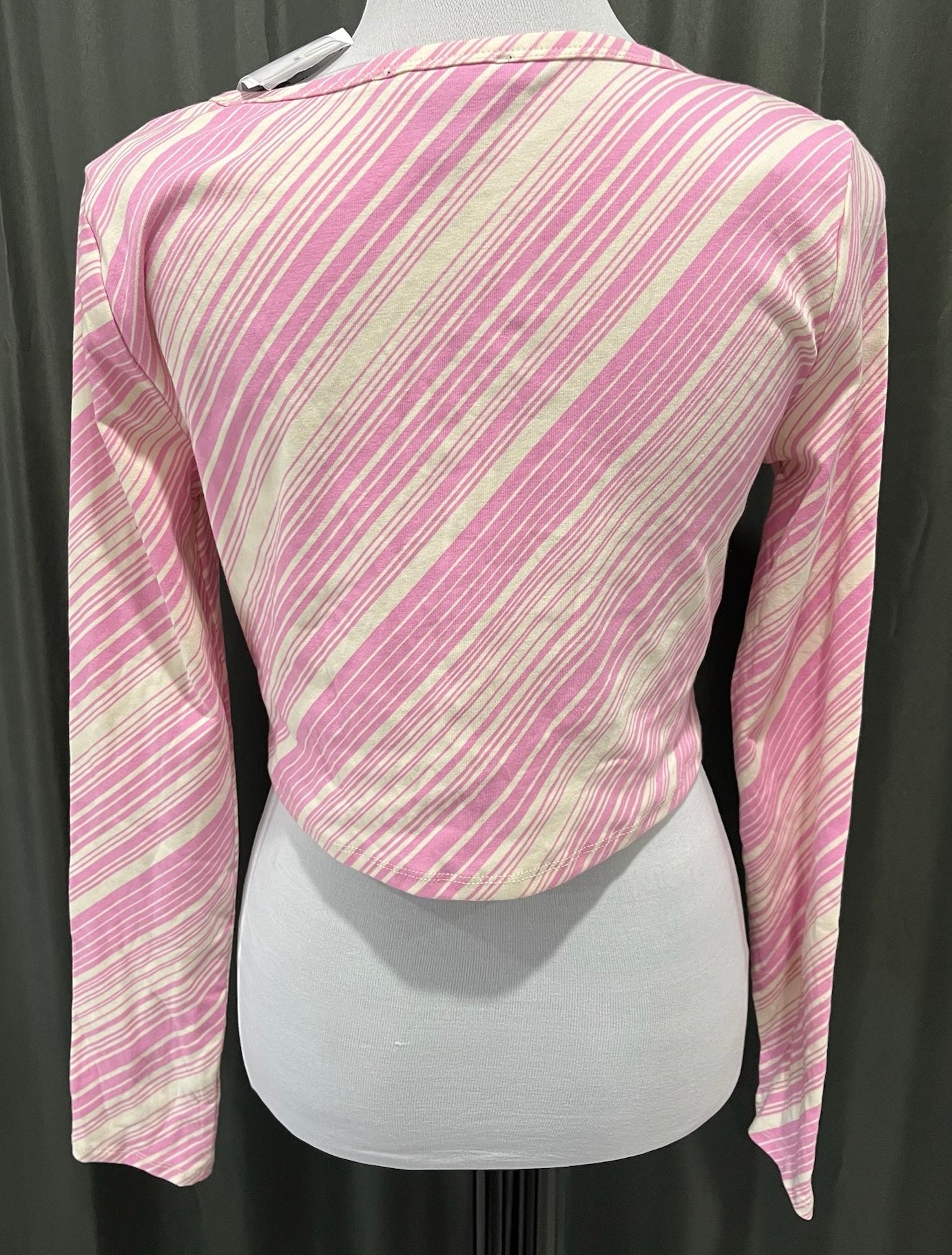 Women’s Pink Striped Crop Top image 2