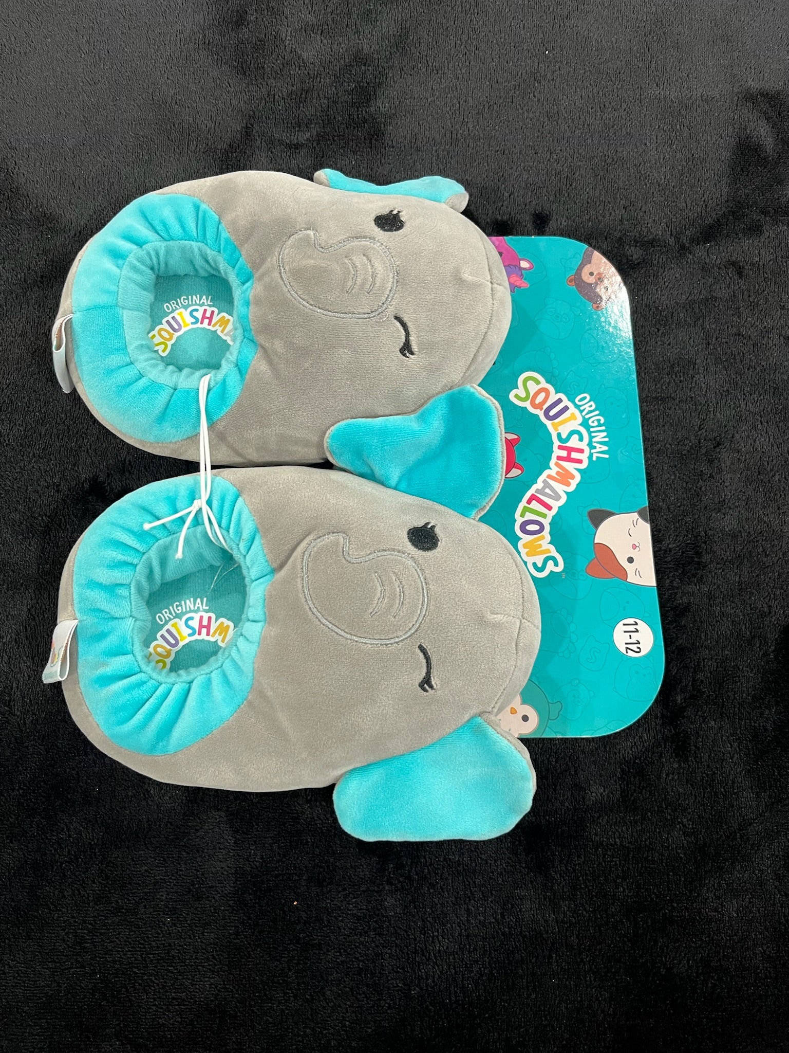 Childrens Squishmallow Elephant Slippers image 1