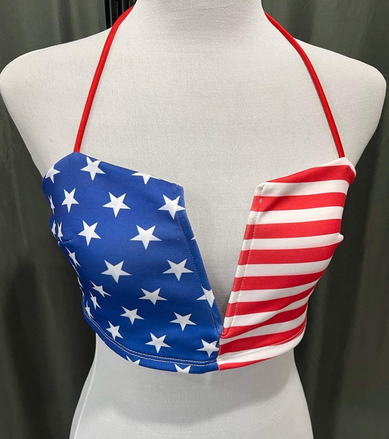 Women’s USA Flag Bathing Suit Top image 1