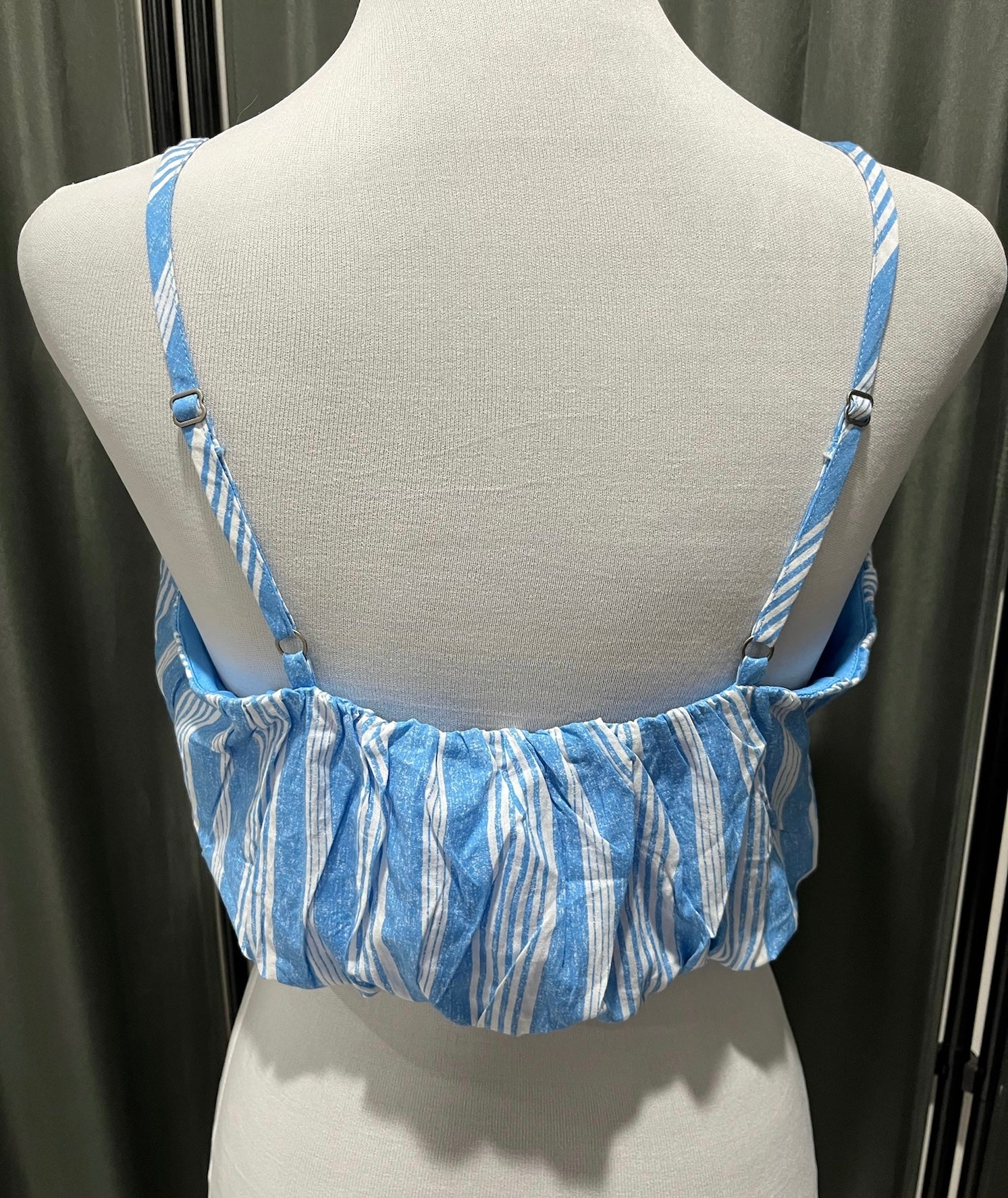 Blue Striped Crop Top image 1