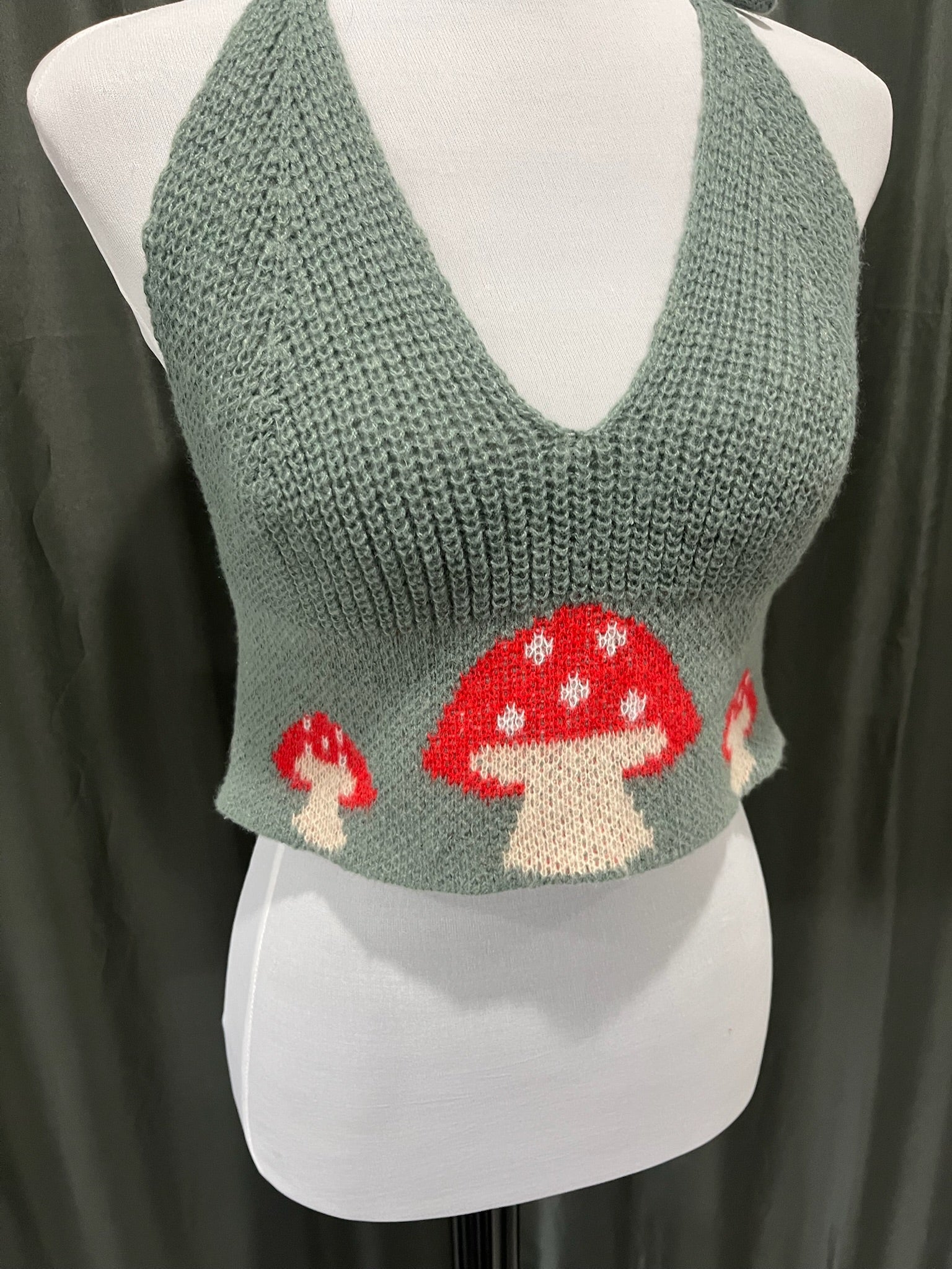 Women’s Grey Mushroom Crop Top image 1