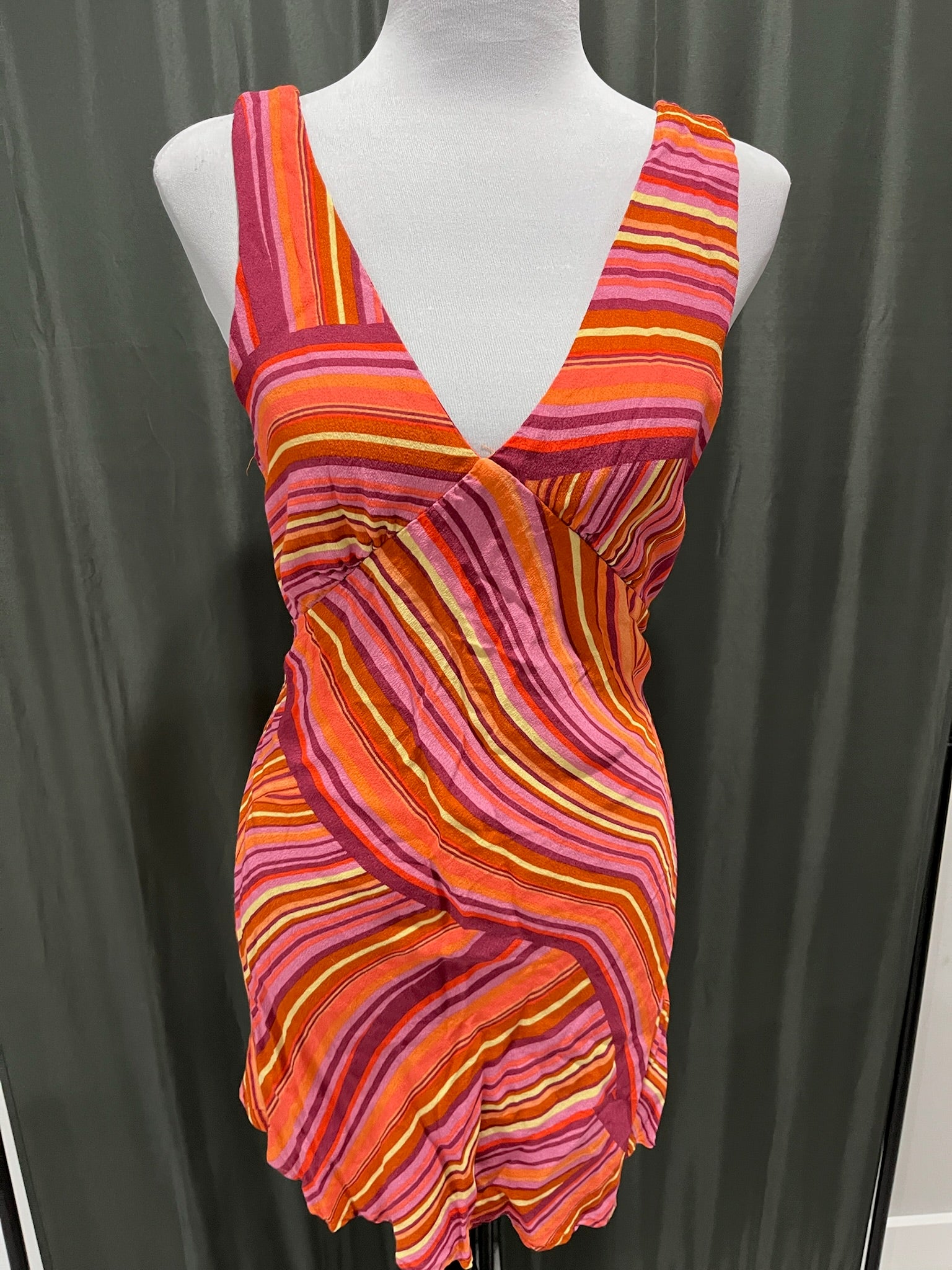 Women’s Orange Striped Dress image 1