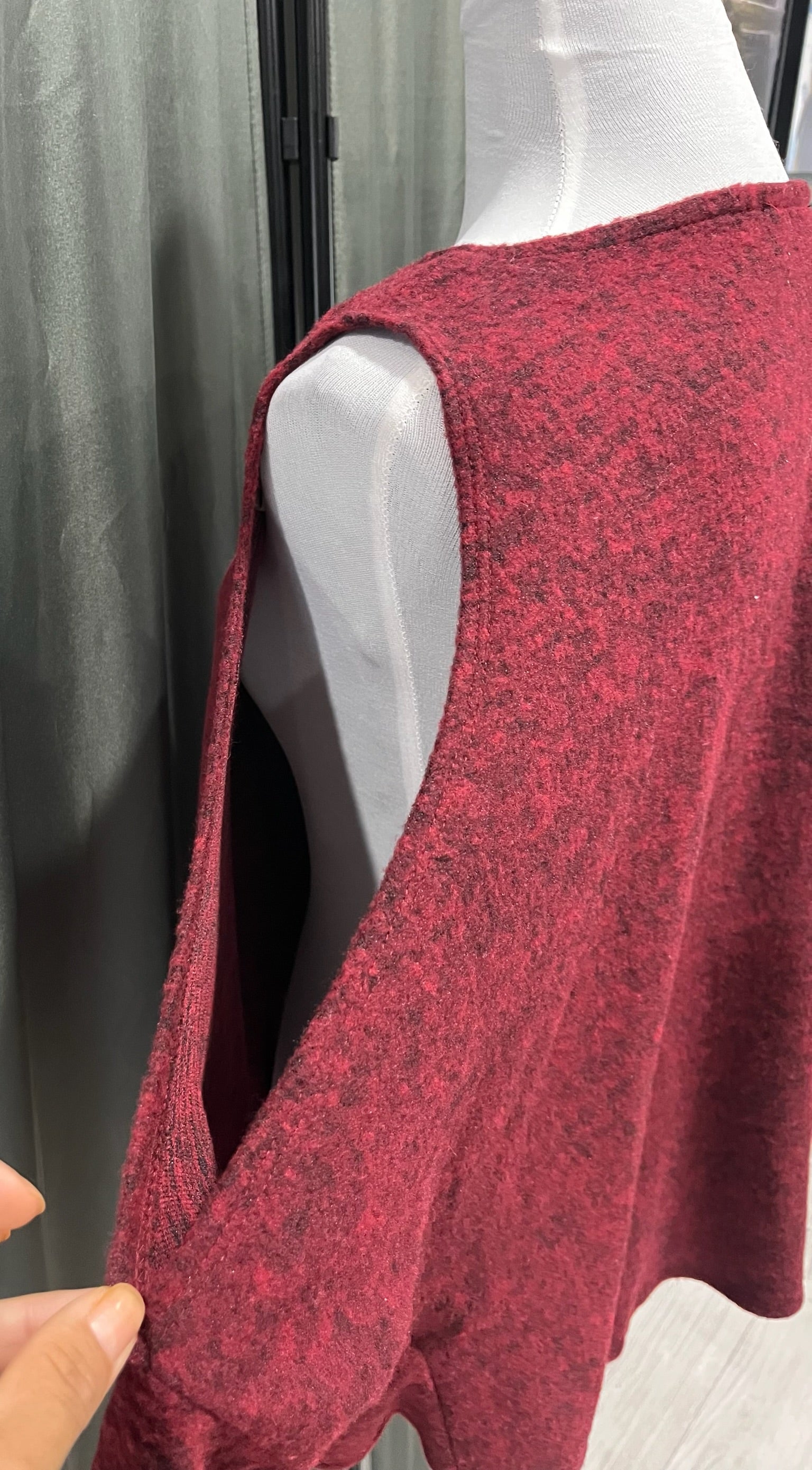 Women’s Burgundy Peek A Boo Long Sleeve Shirt image 4