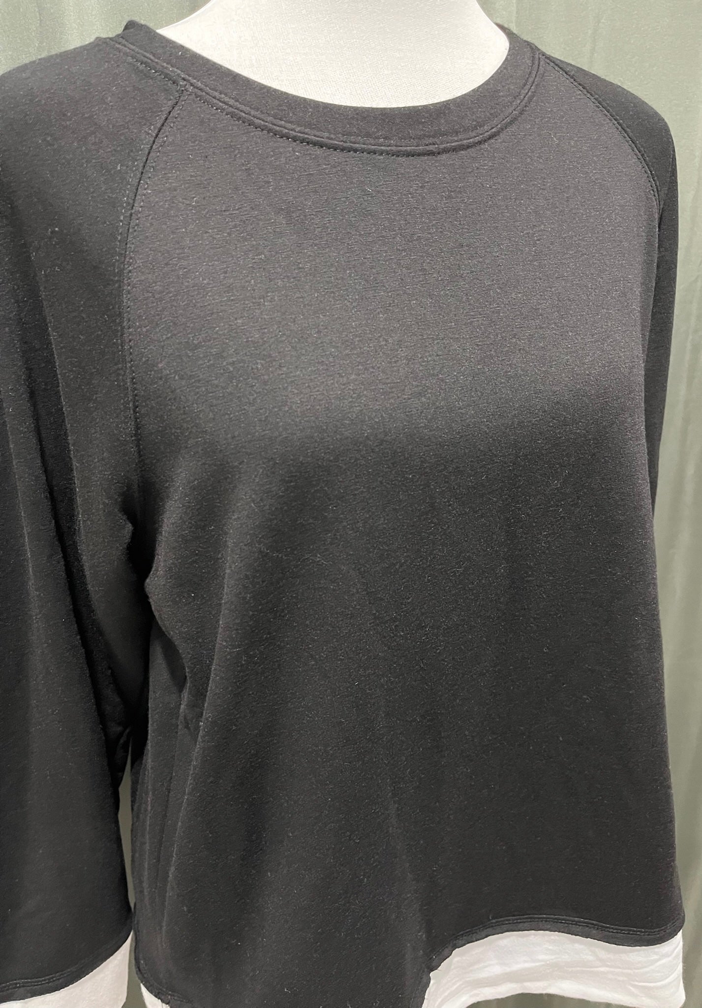 Black Sweater Shirt With White Trim image 1