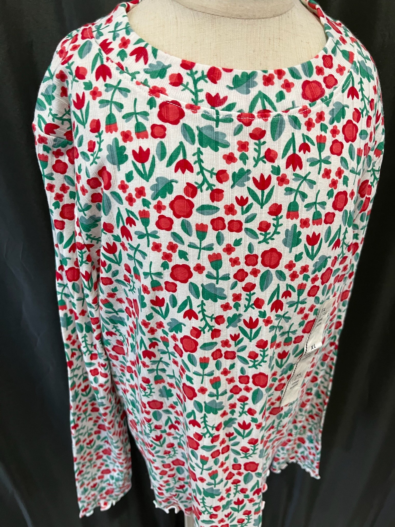 Girls Floral Long Sleeve Dress image 1