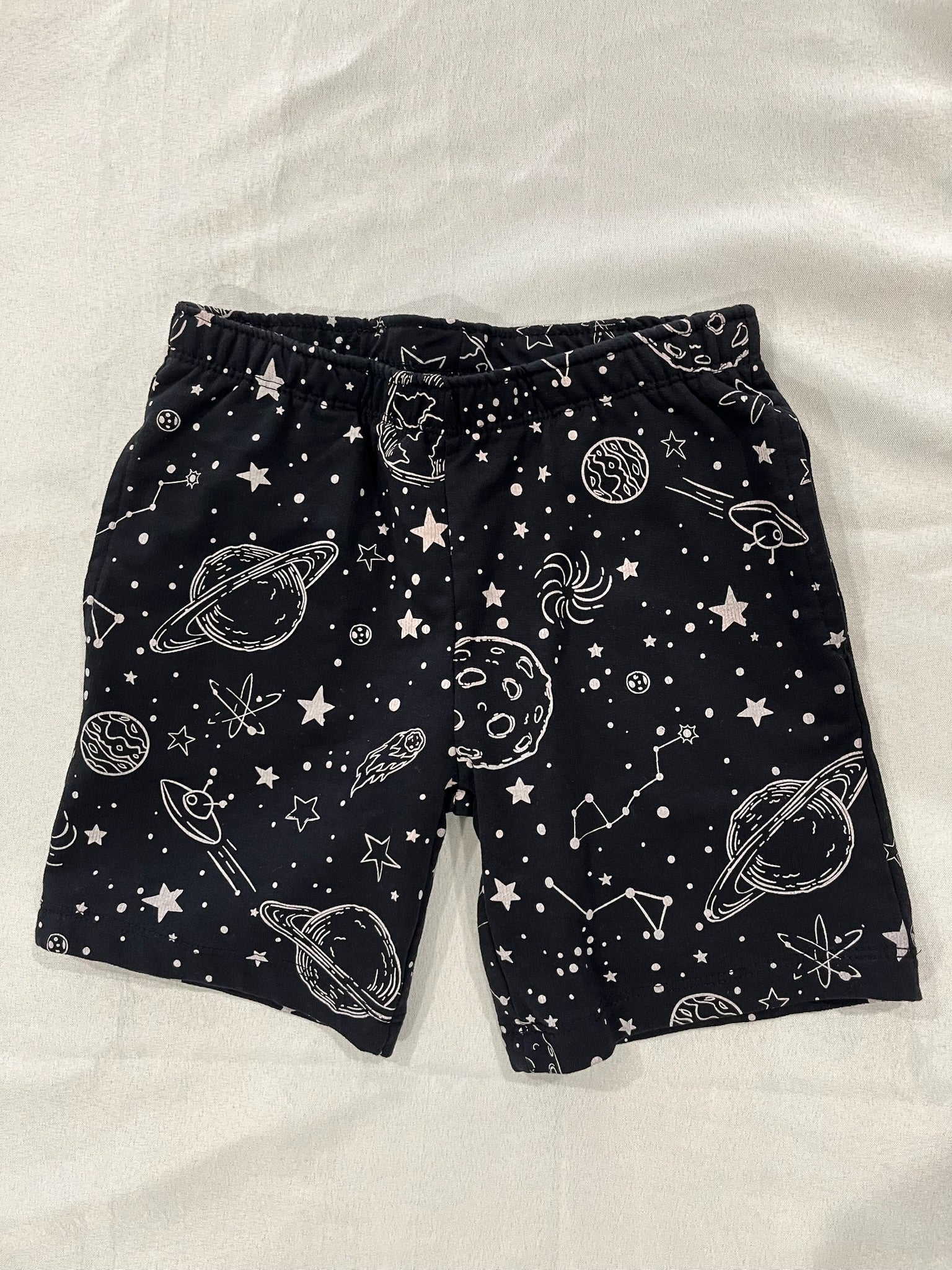 Children’s Black Space Shorts With Pockets image 0
