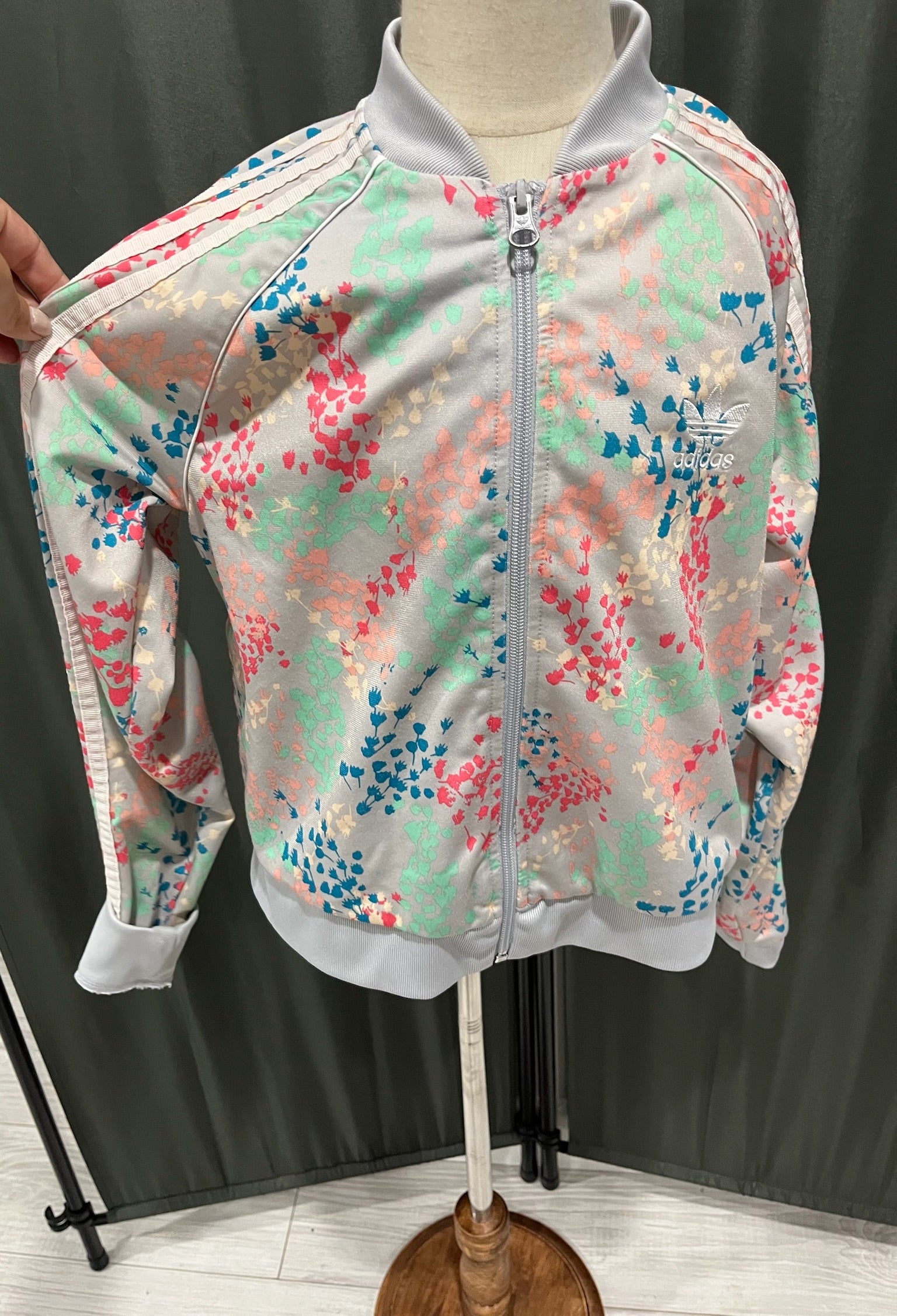 Girls Floral Zip Up Jacket image 1