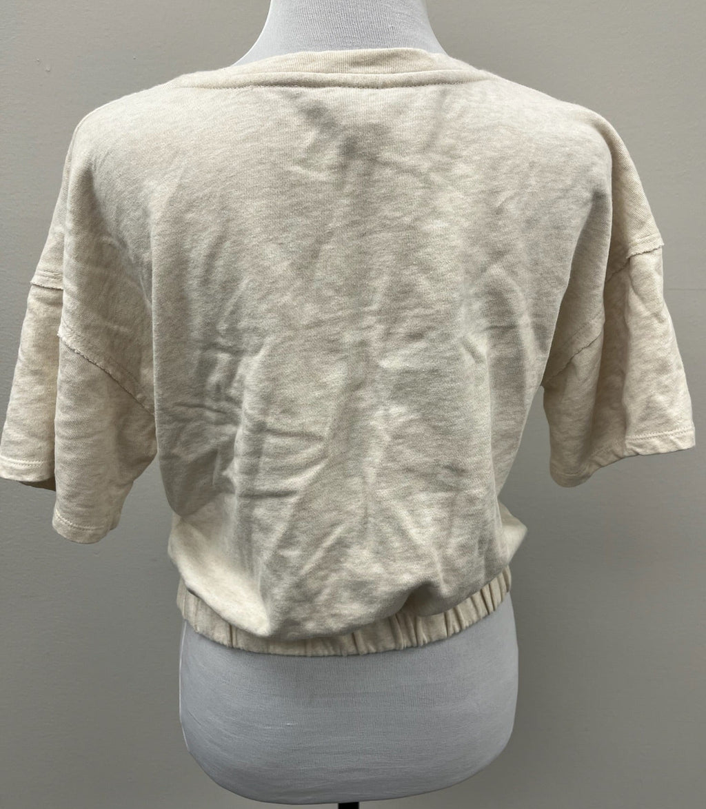 Used Women’s Beige Crop Sweater Shirt