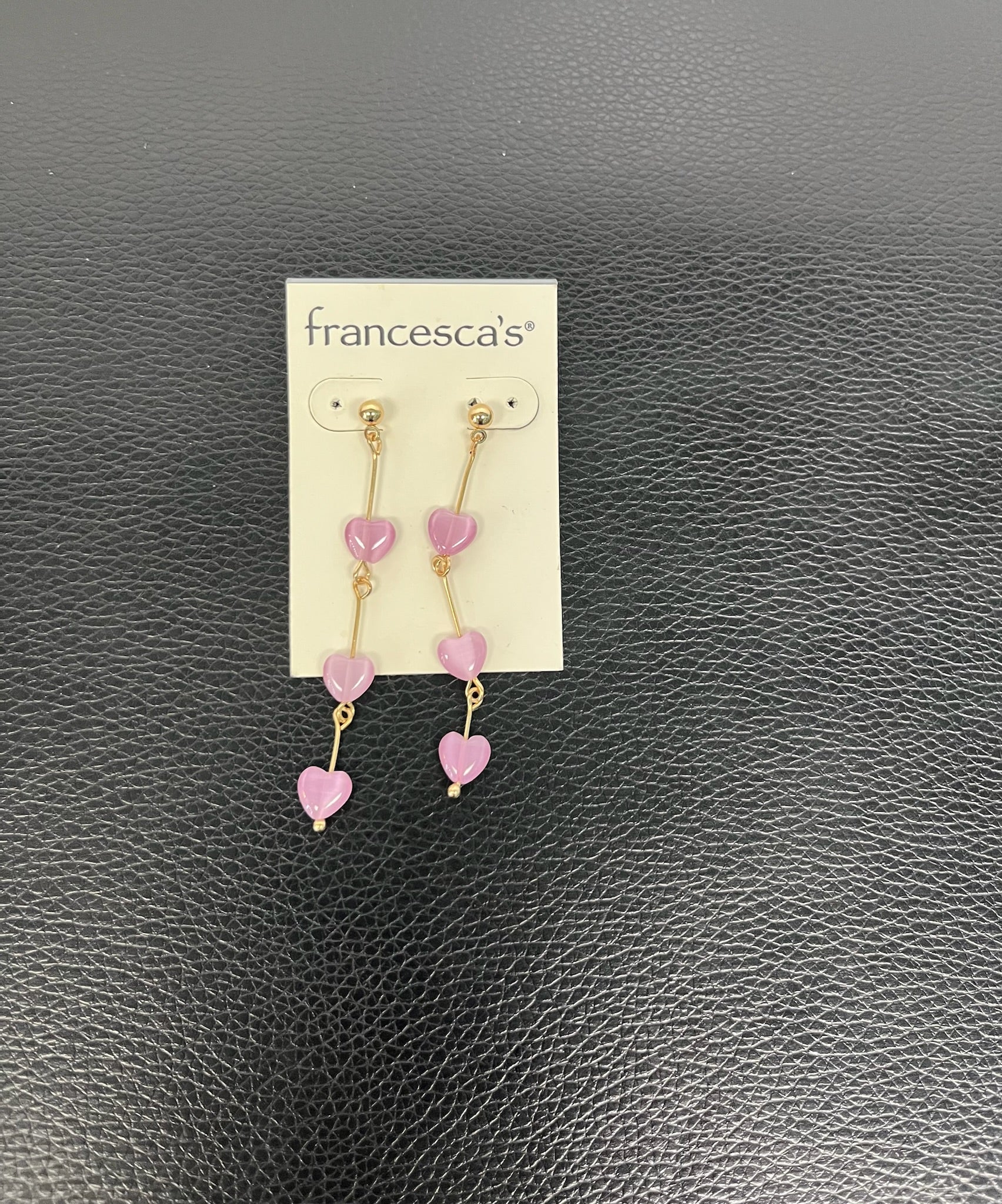 Purple Hearts Dangle Earrings image 1