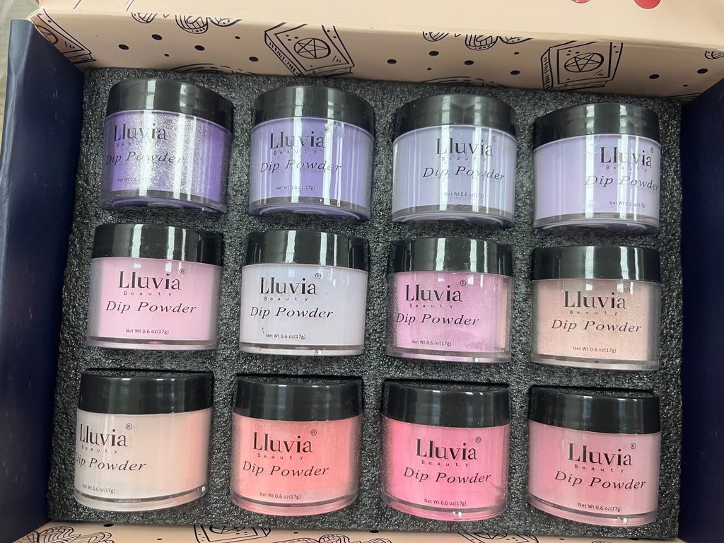 New 12 Dip Colored Powder Gel Nail Sets