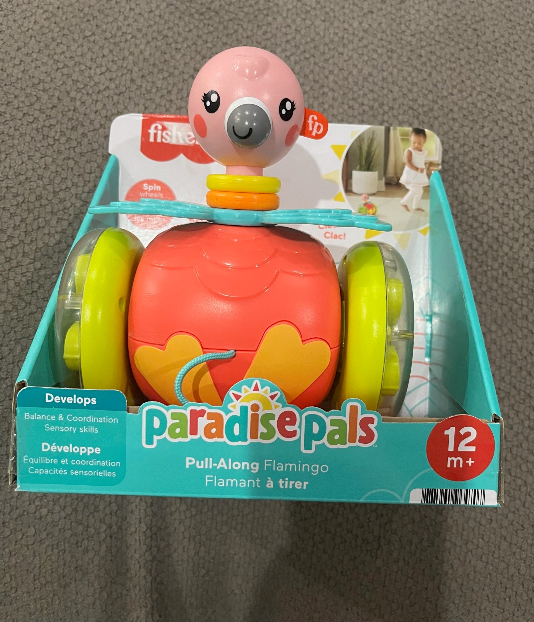 Paradise Pals Pull-Along Flamingo Toy image 0
